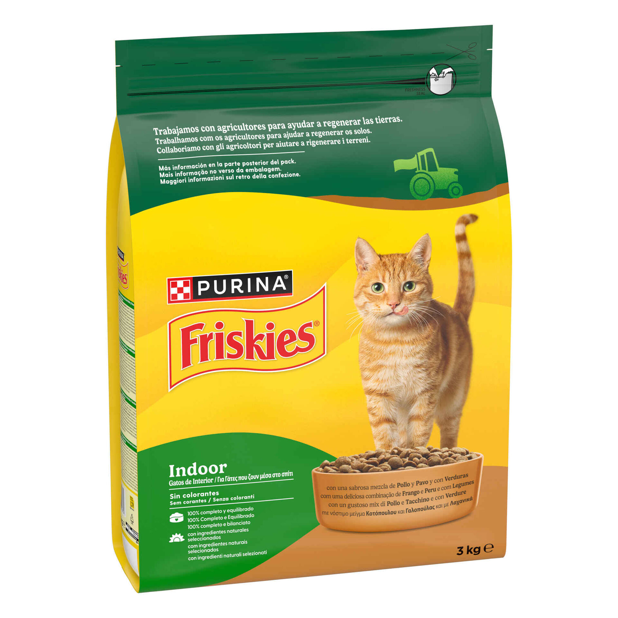 Ra&ccedil;&atilde;o para Gato Adulto de Interior Frango, Peru e Legumes Purina Friskies