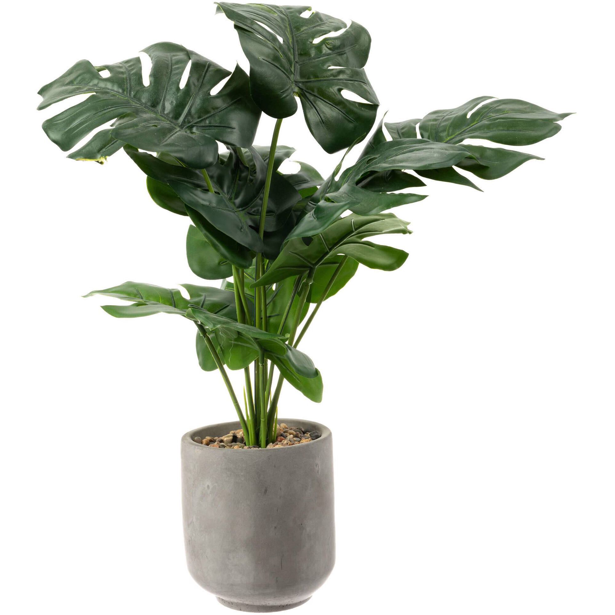 Vaso Cimento com Planta Artificial