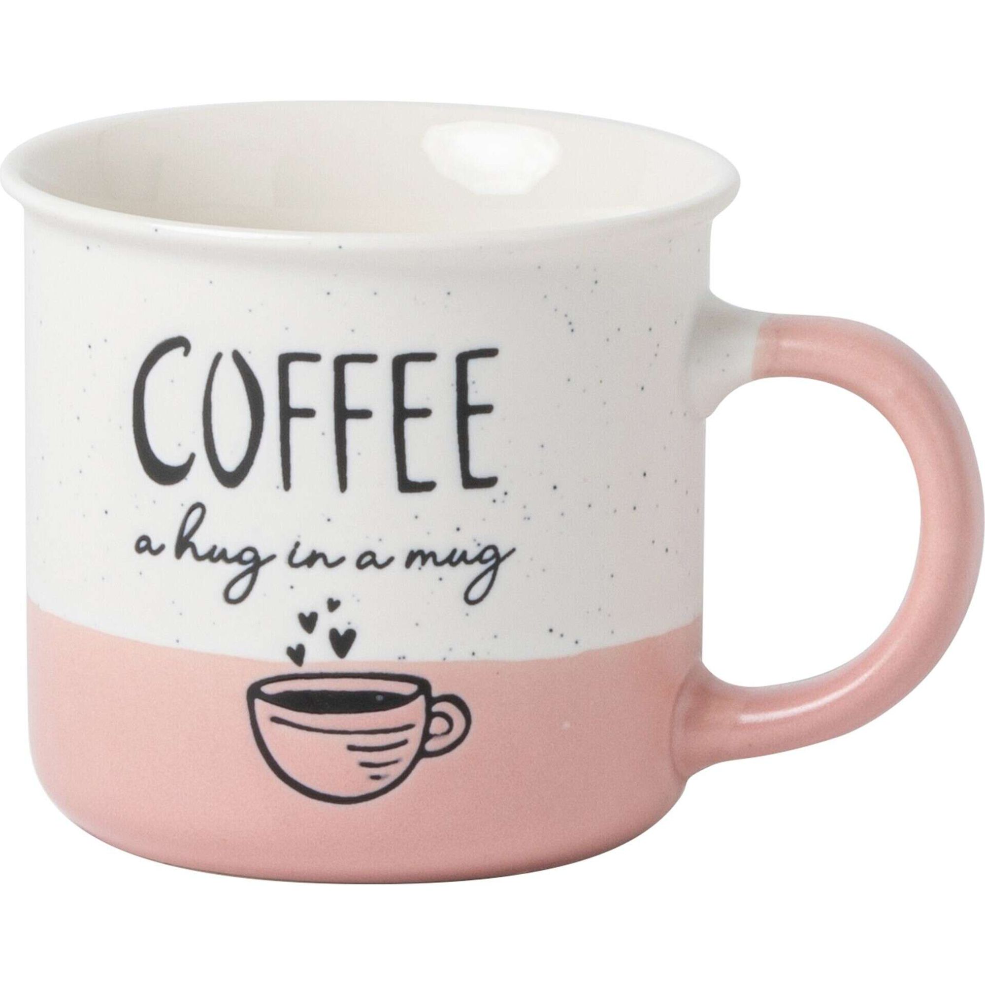 Caneca 355ml Coffee Cru com Fundo Rosa