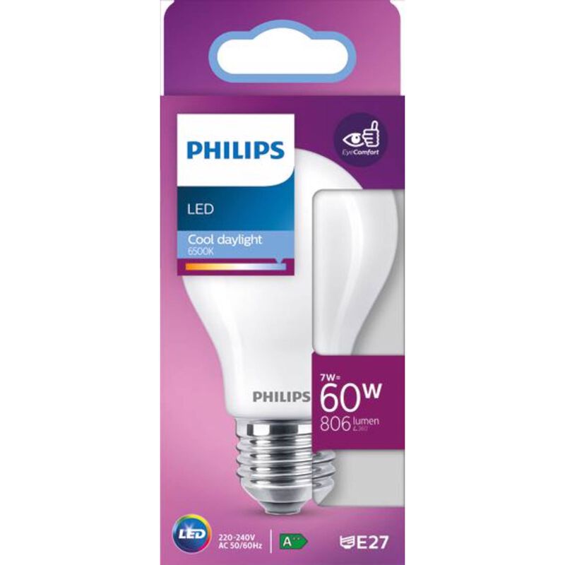 Lâmpada LED Standard E27 6500K 60W Philips
