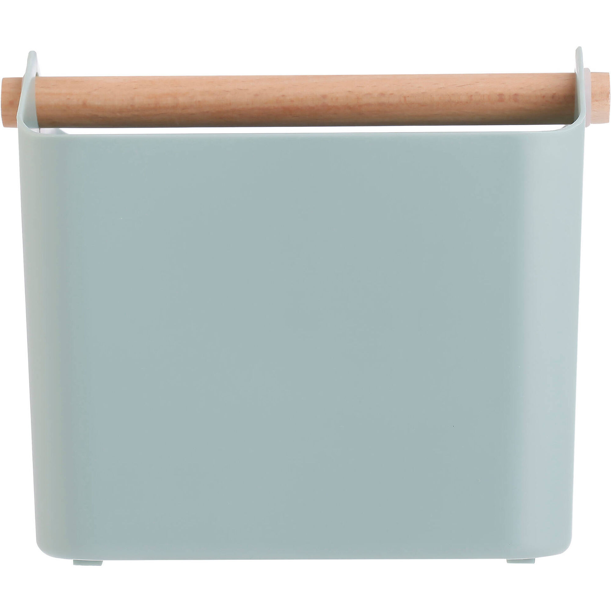 Caixa Arruma&ccedil;&atilde;o Pl&aacute;stico com Pega Madeira Verde