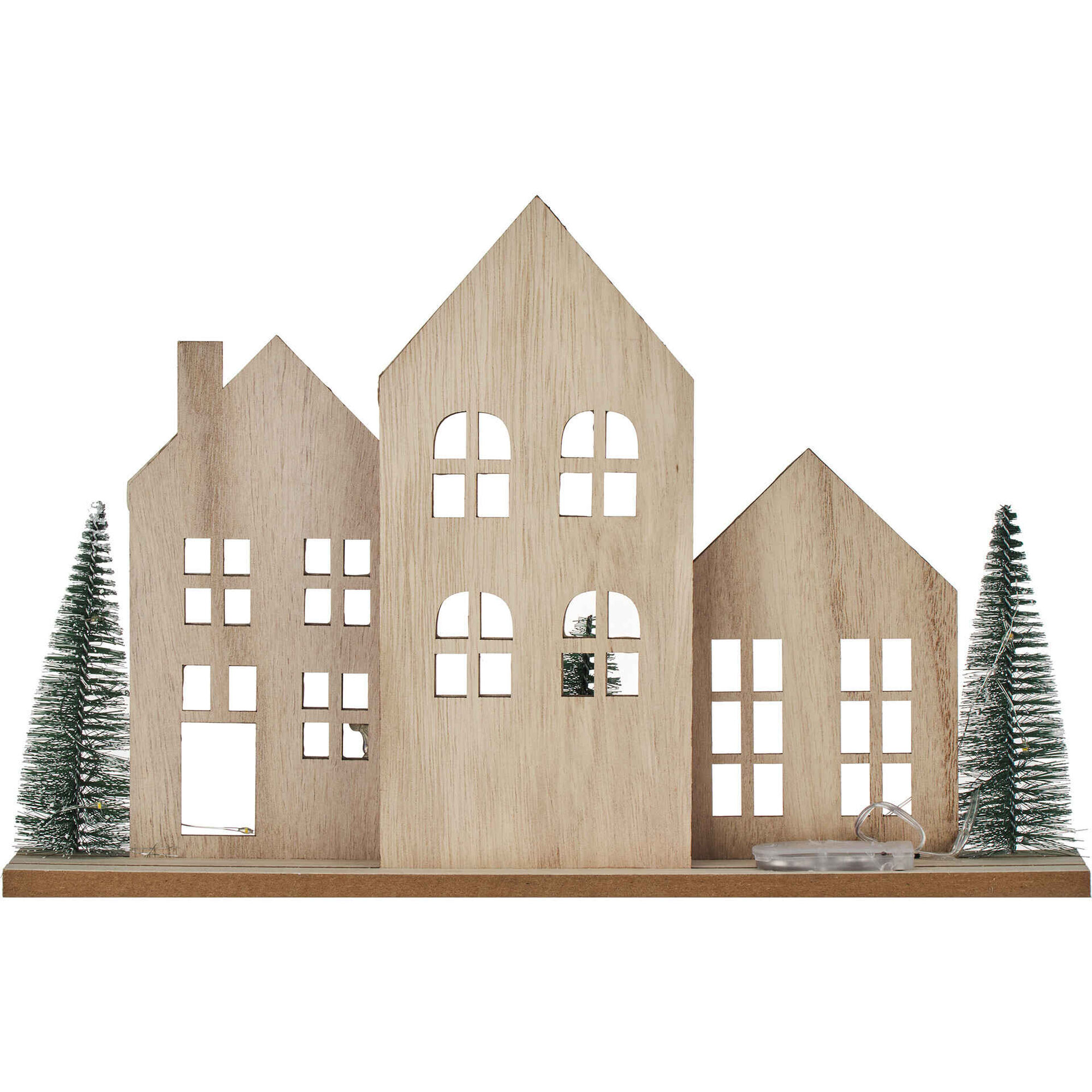 Casinhas Decorativas Madeira com Luz Coloridas