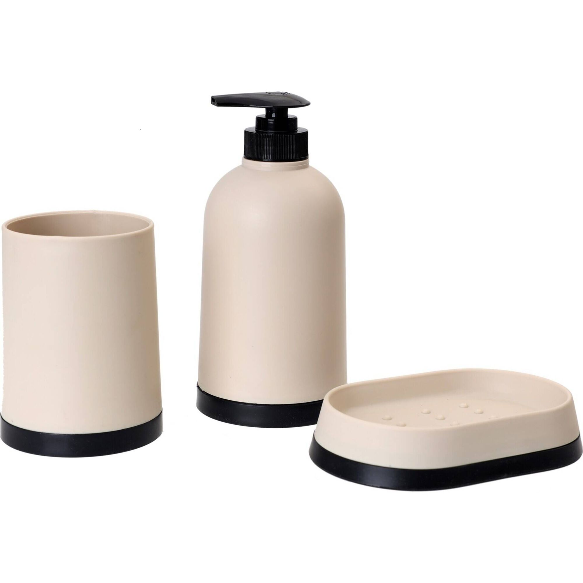 Conjunto de 3 Acessórios Banho Bege