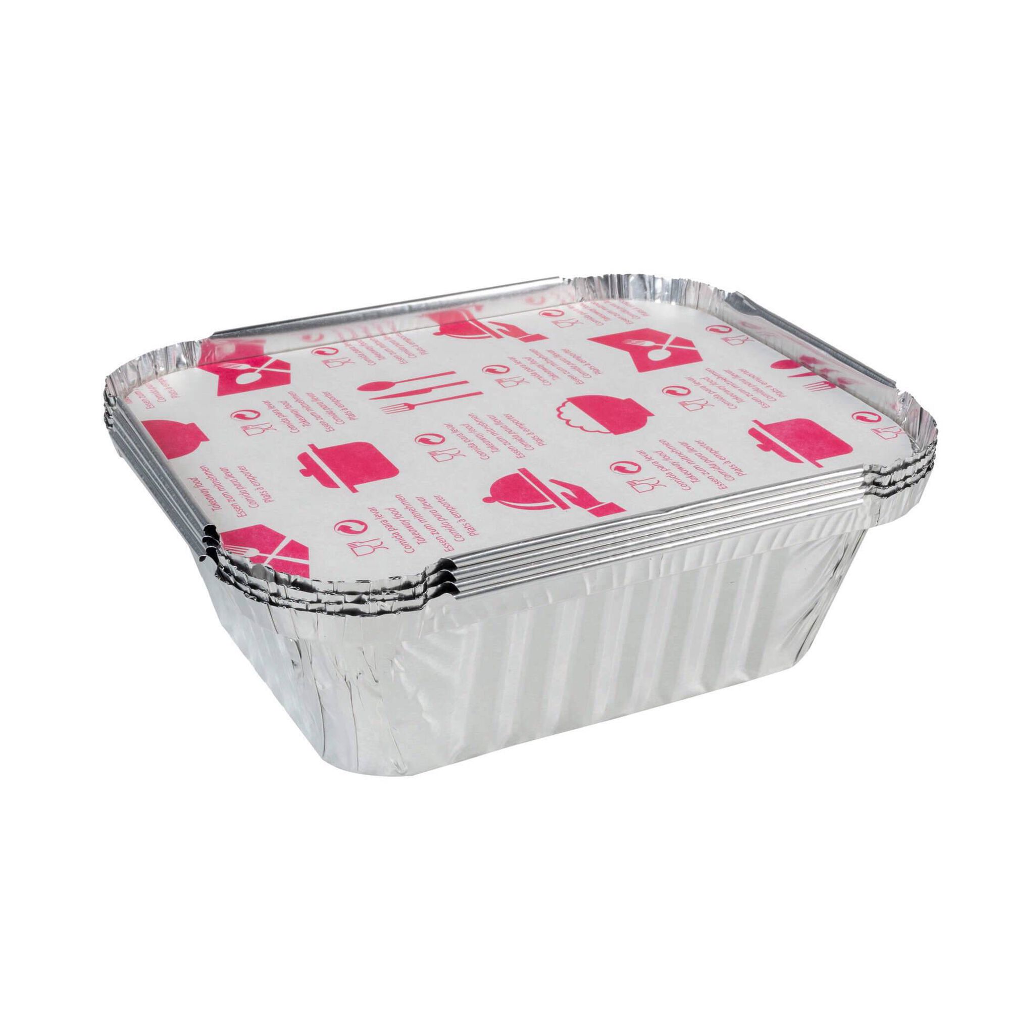 Embalagens com Tampa Alumínio Retangulares 15x12cm