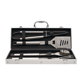 Mala com 4 Utens&iacute;lios Barbecue