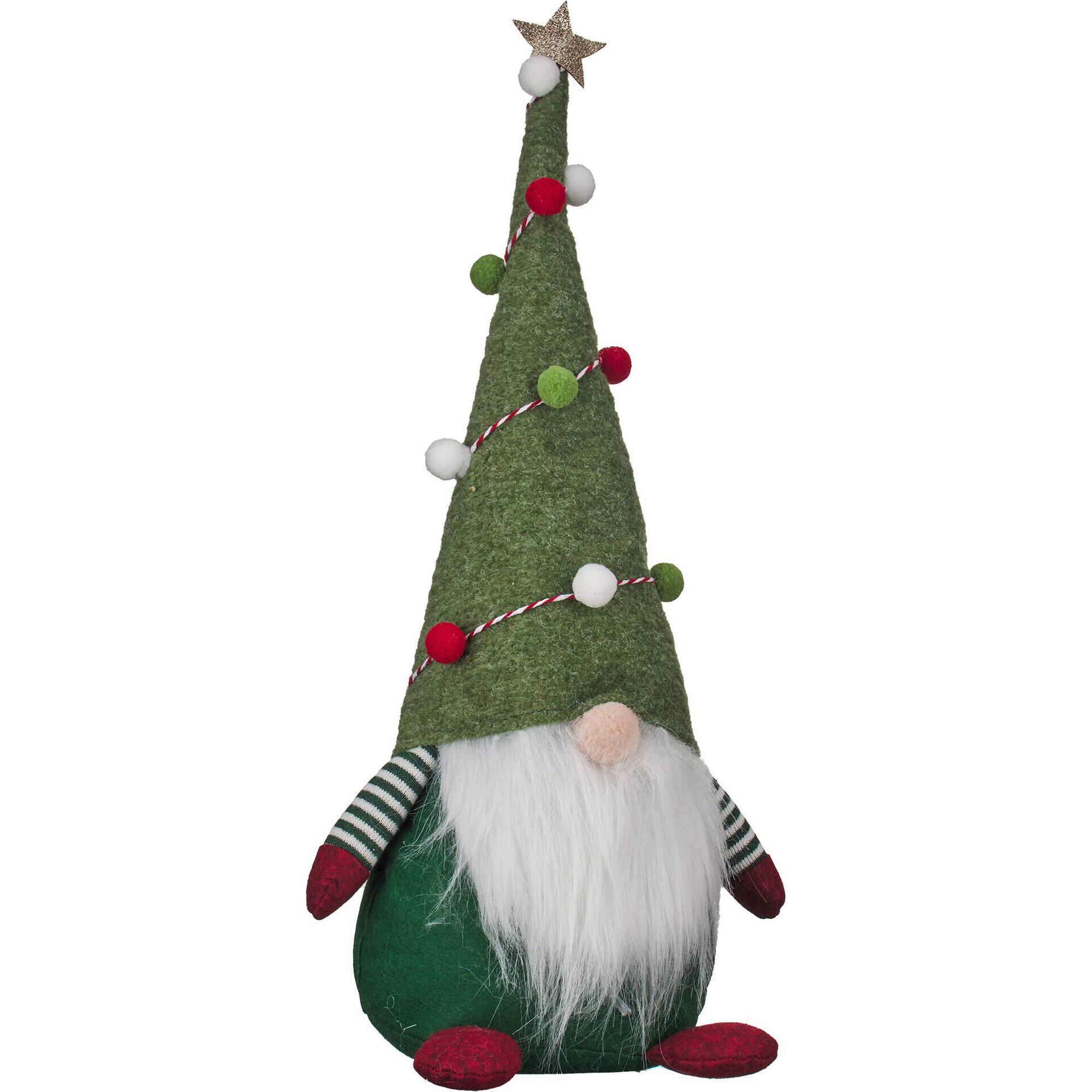 Gnomo Decorado Verde Sentado 50cm