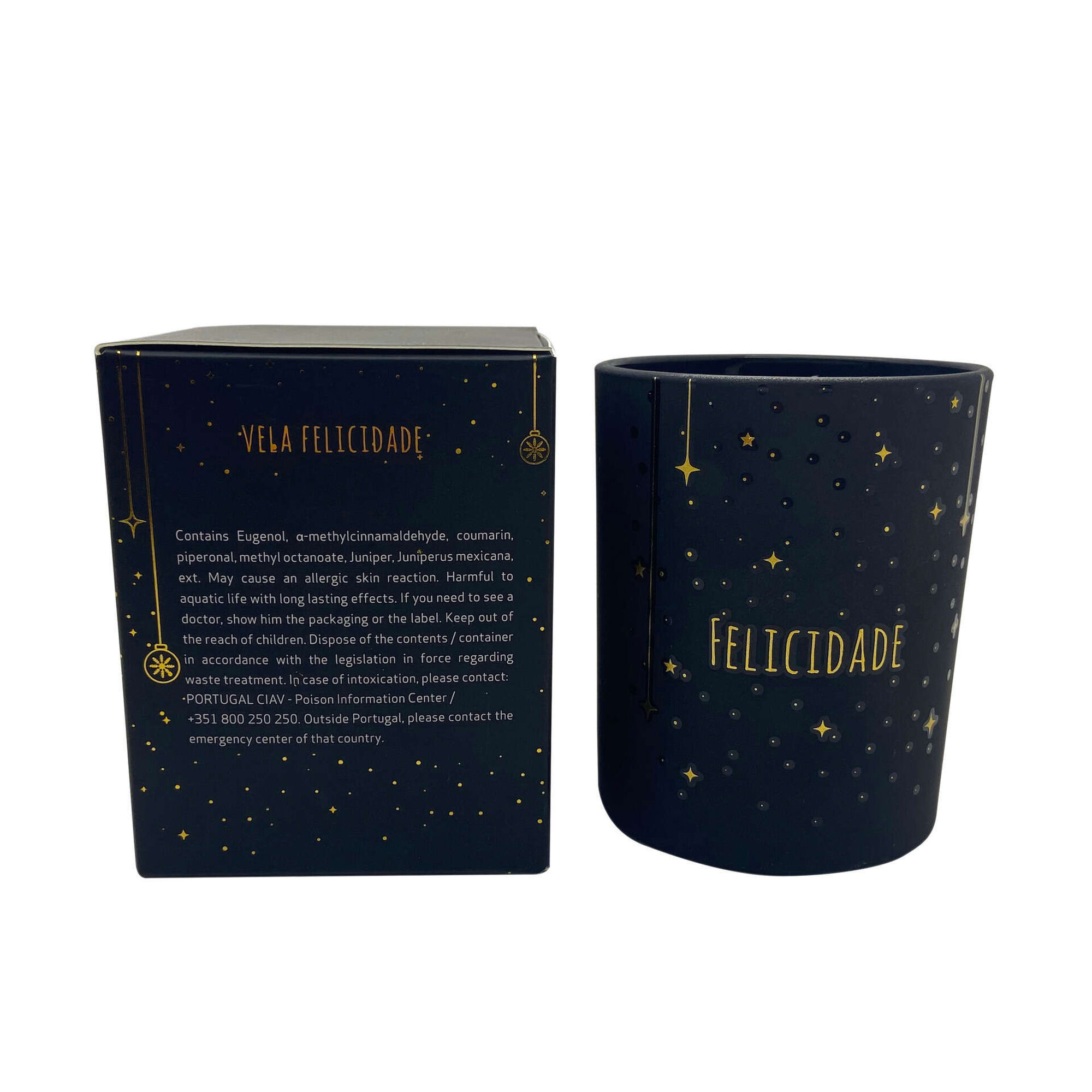 Vela em Copo 165g Preta Felicidade