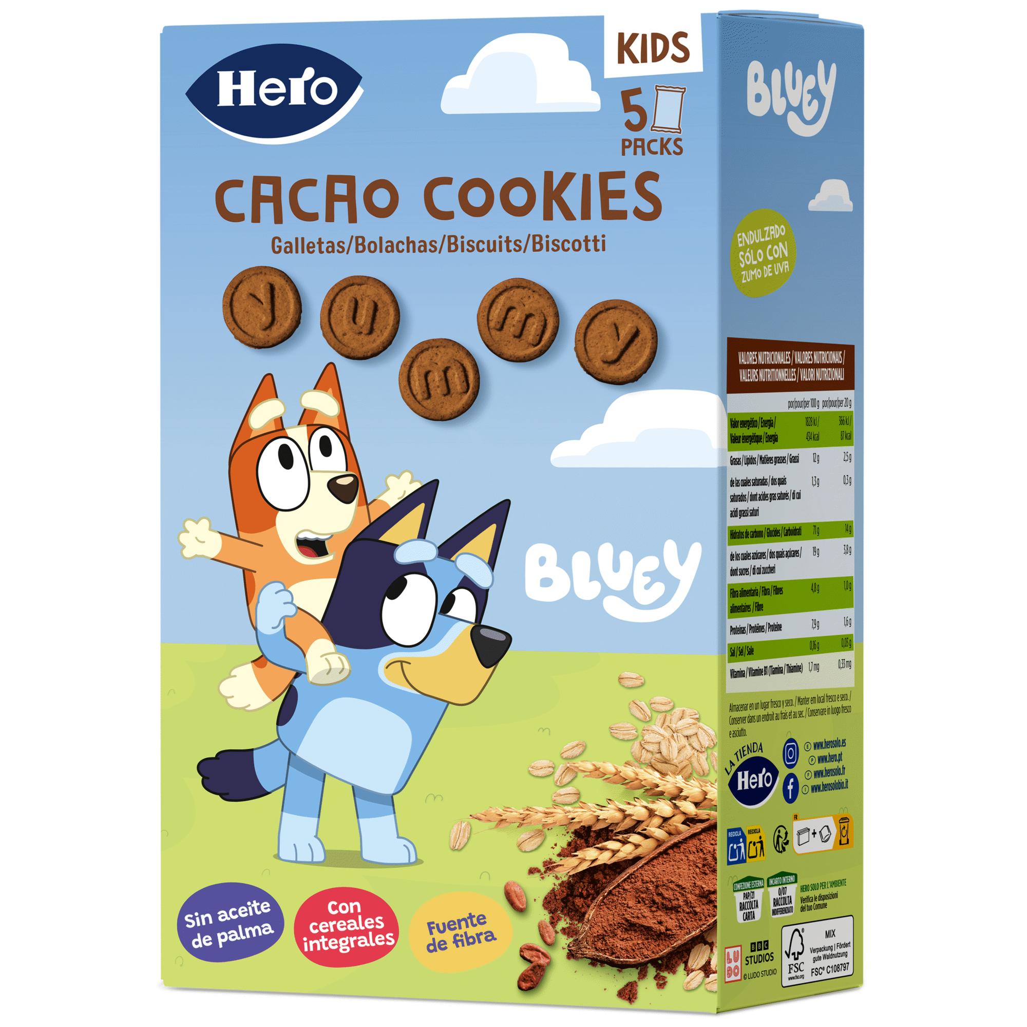 Bolachas Cookies de Cacau Bluey Hero Solo