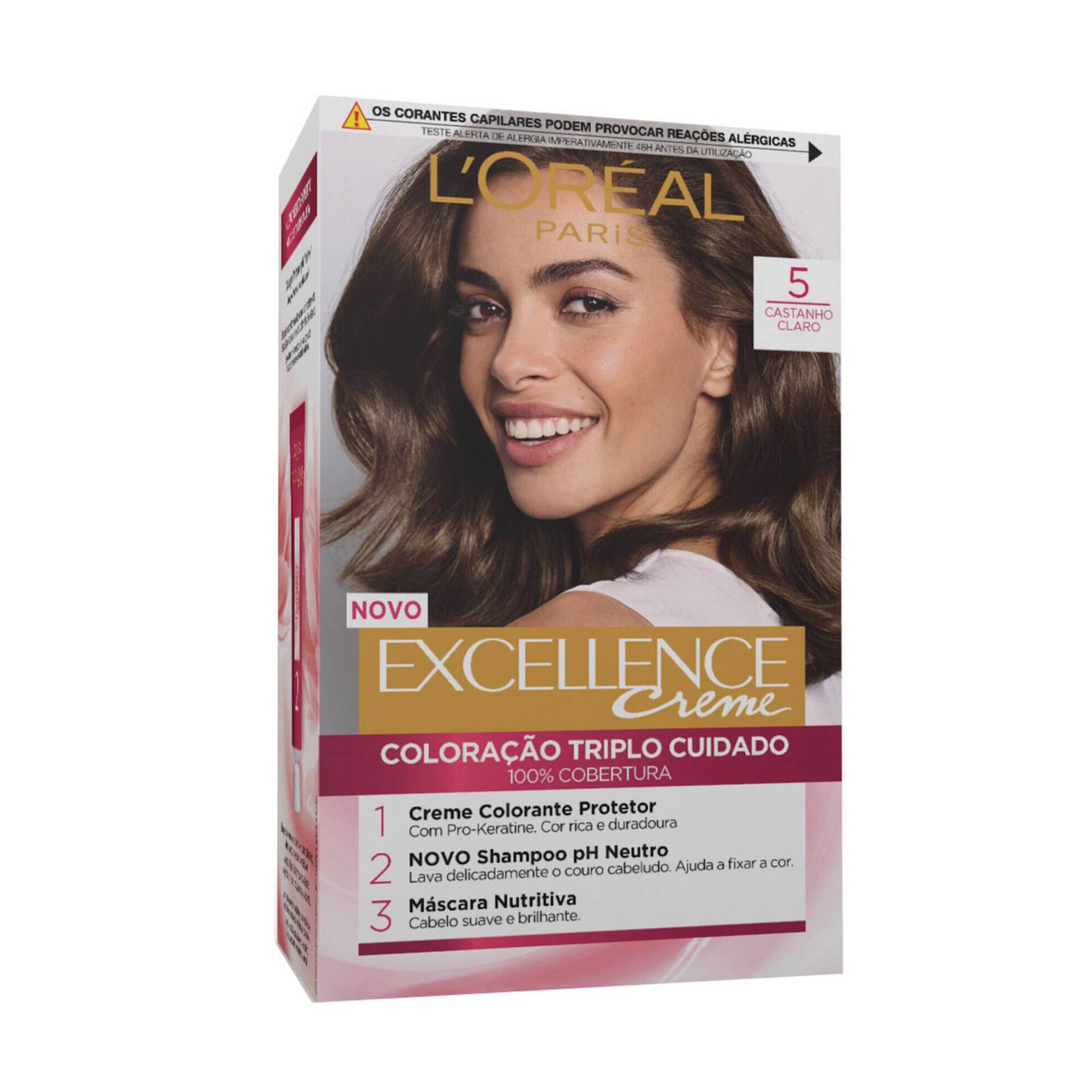 Coloração Permanente Excellence Creme Castanho Claro 5 Coloração Permanente Excellence Creme Castanho Claro 5
