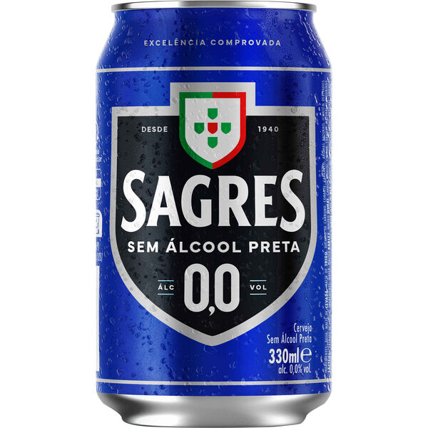 Cerveja em Lata sem Álcool Preta Sagres