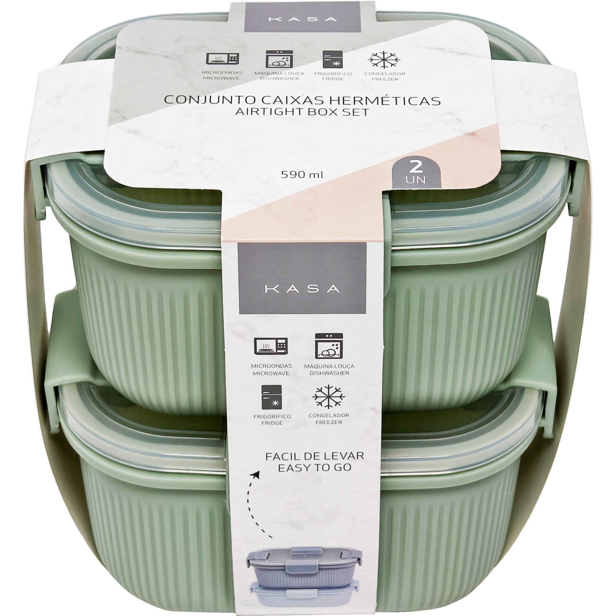 Conjunto 2 Caixas Herm&eacute;ticas Verde Kasa