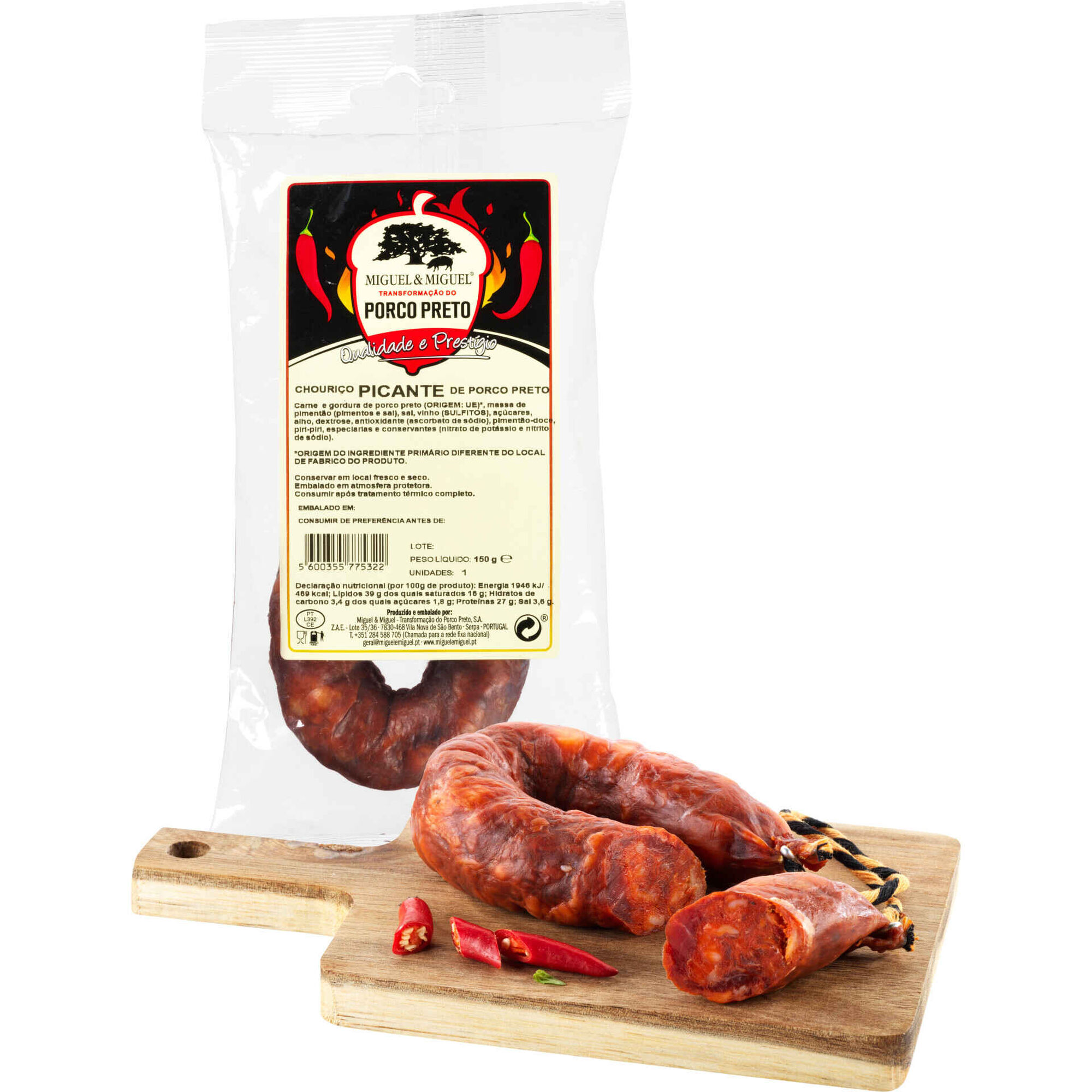 Chouri&ccedil;o Picante de Porco Preto Miguel & Miguel