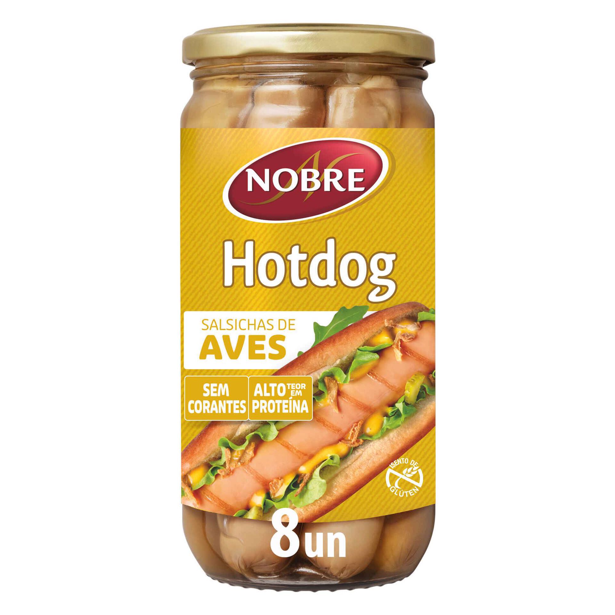 Salsichas de Aves Hot Dog Frasco 8 un