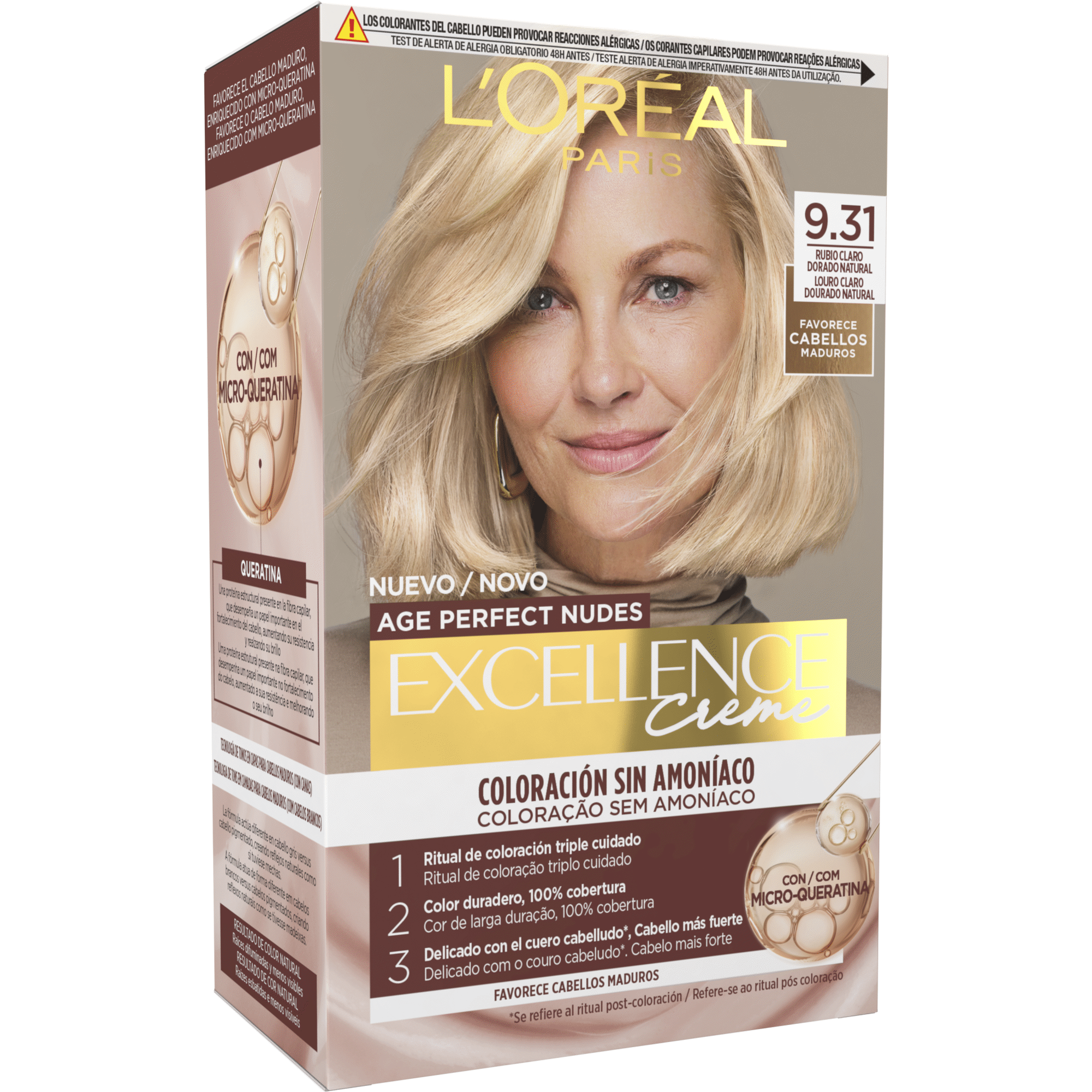 Colora&ccedil;&atilde;o Permanente Age Perfect Nudes 9.31 L'Or&eacute;al Paris Excellence
