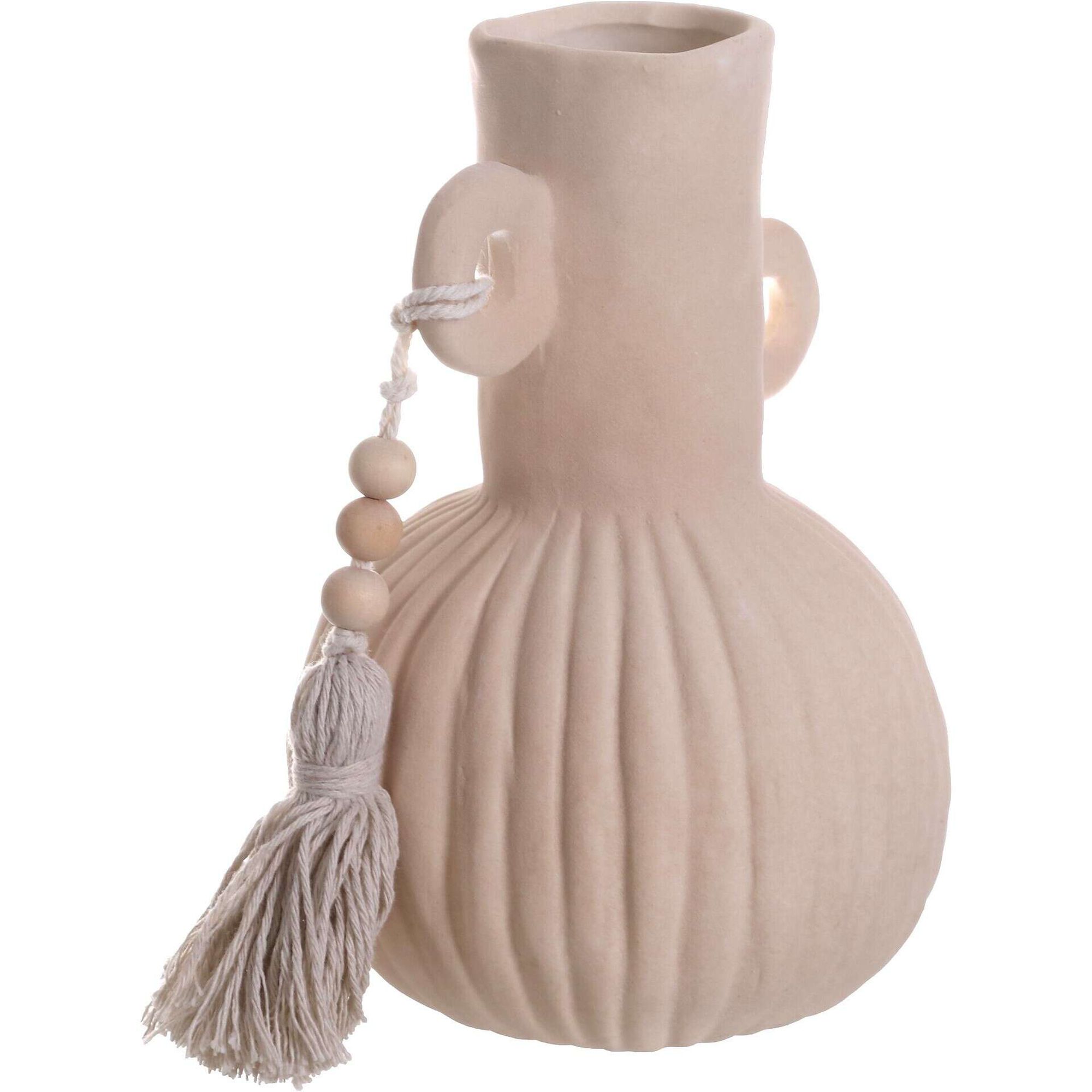 Jarra 18cm Branca com Franja