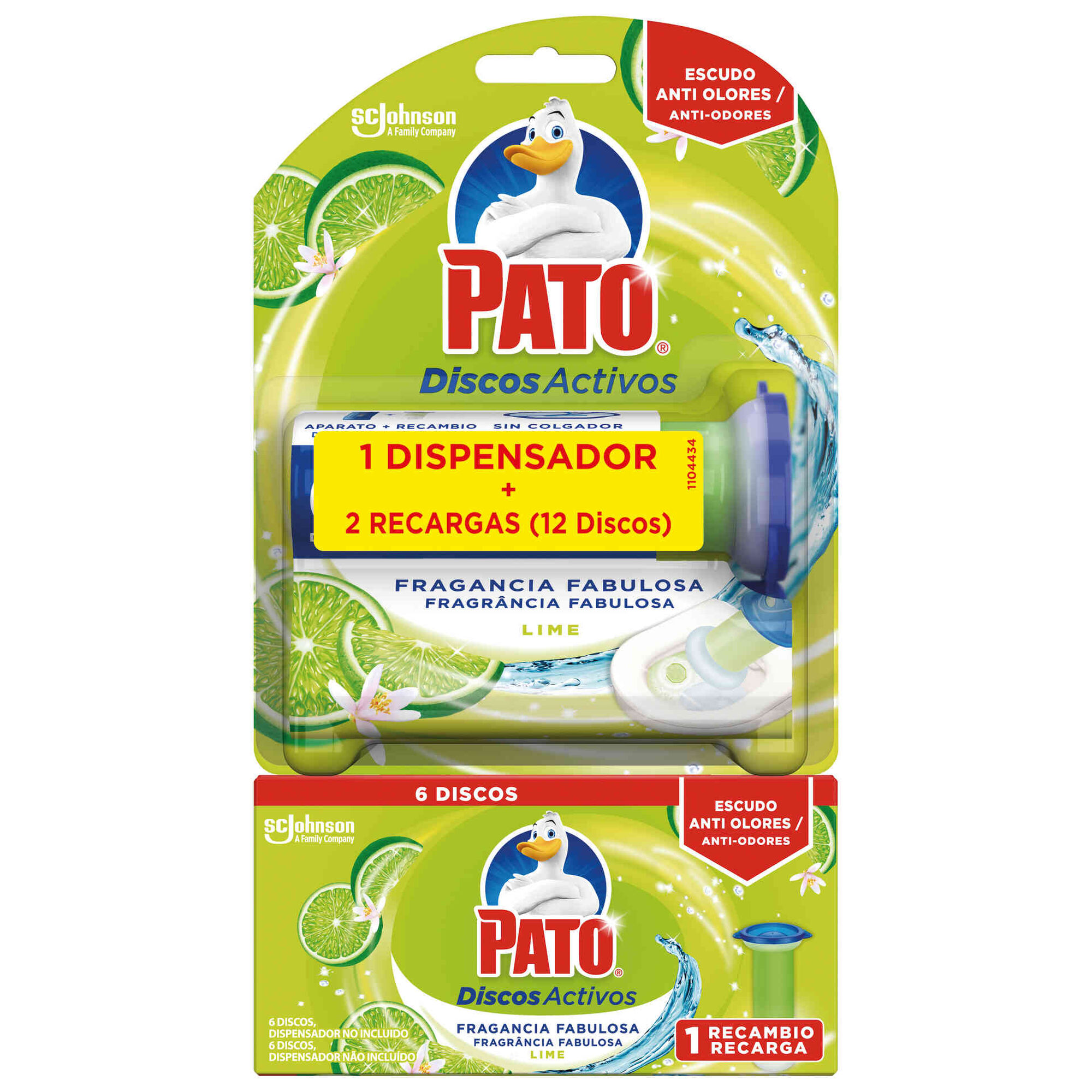 Discos Sanitários Ativos Lima Aparelho + 2 Recargas Discos Sanitários Ativos Lima Aparelho + 2 Recargas
