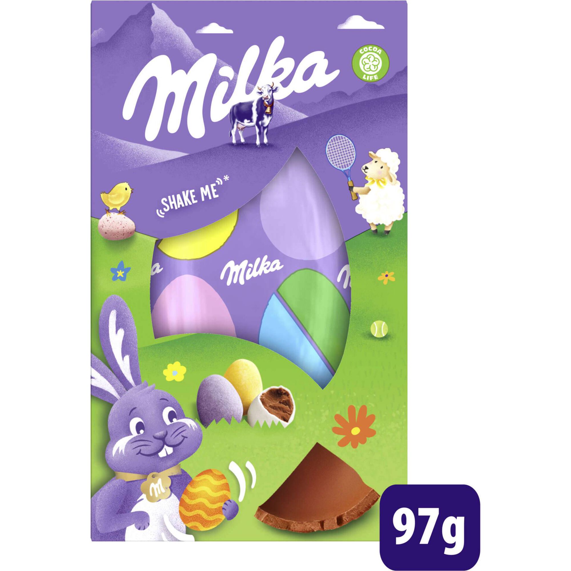 Ovo Chocolate de Leite Recheado com Mini Ovos Milka
