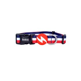 Coleira para C&atilde;o Stripes3 Vermelho e Azul S Dashi