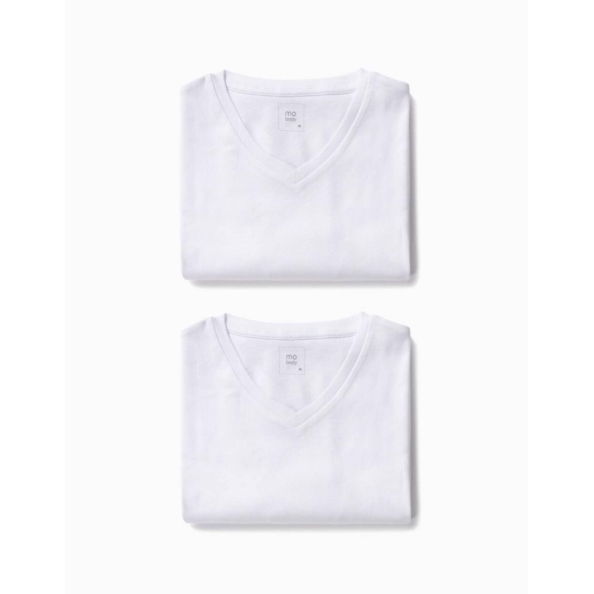 T-shirt Interior Gola em V Algodão Branco Homem