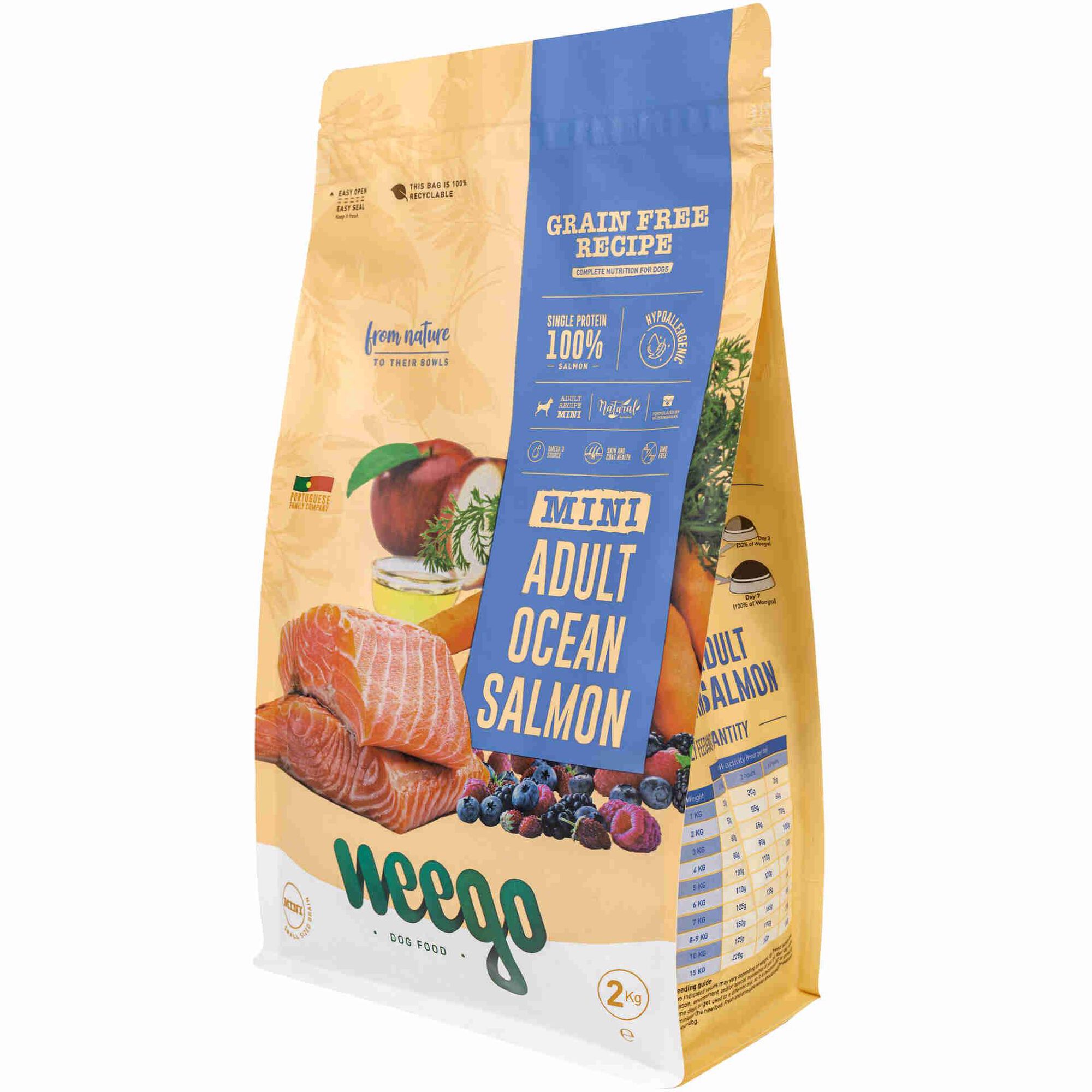 Ra&ccedil;&atilde;o para C&atilde;o Adulto Sem Cereais Salm&atilde;o Weego