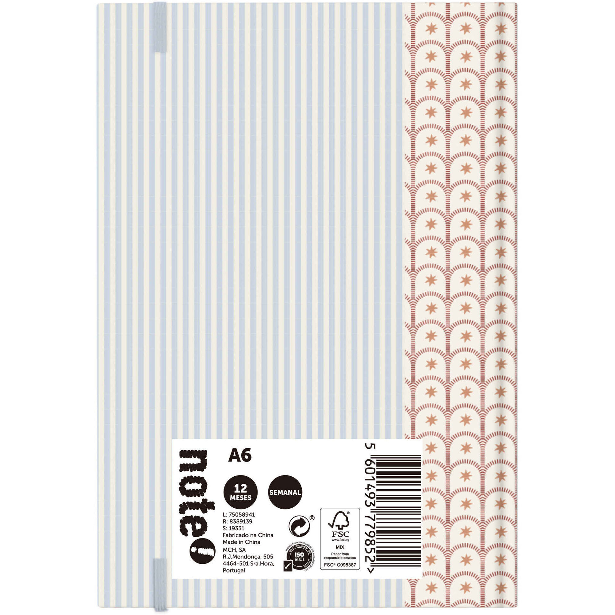 Agenda A6 2026 12 Meses (várias cores)