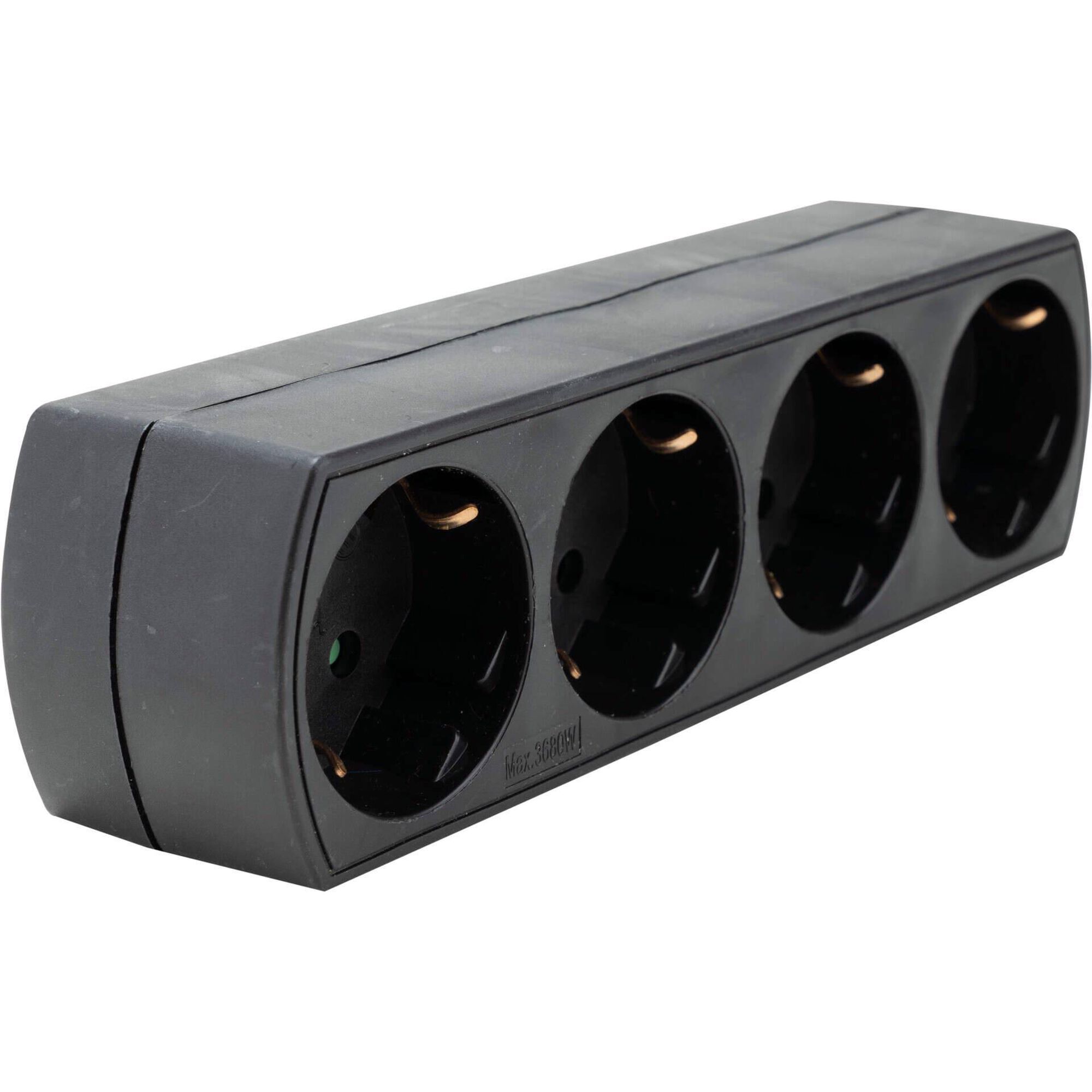 Ficha Quadrupla Frontal 16A Preta Boost