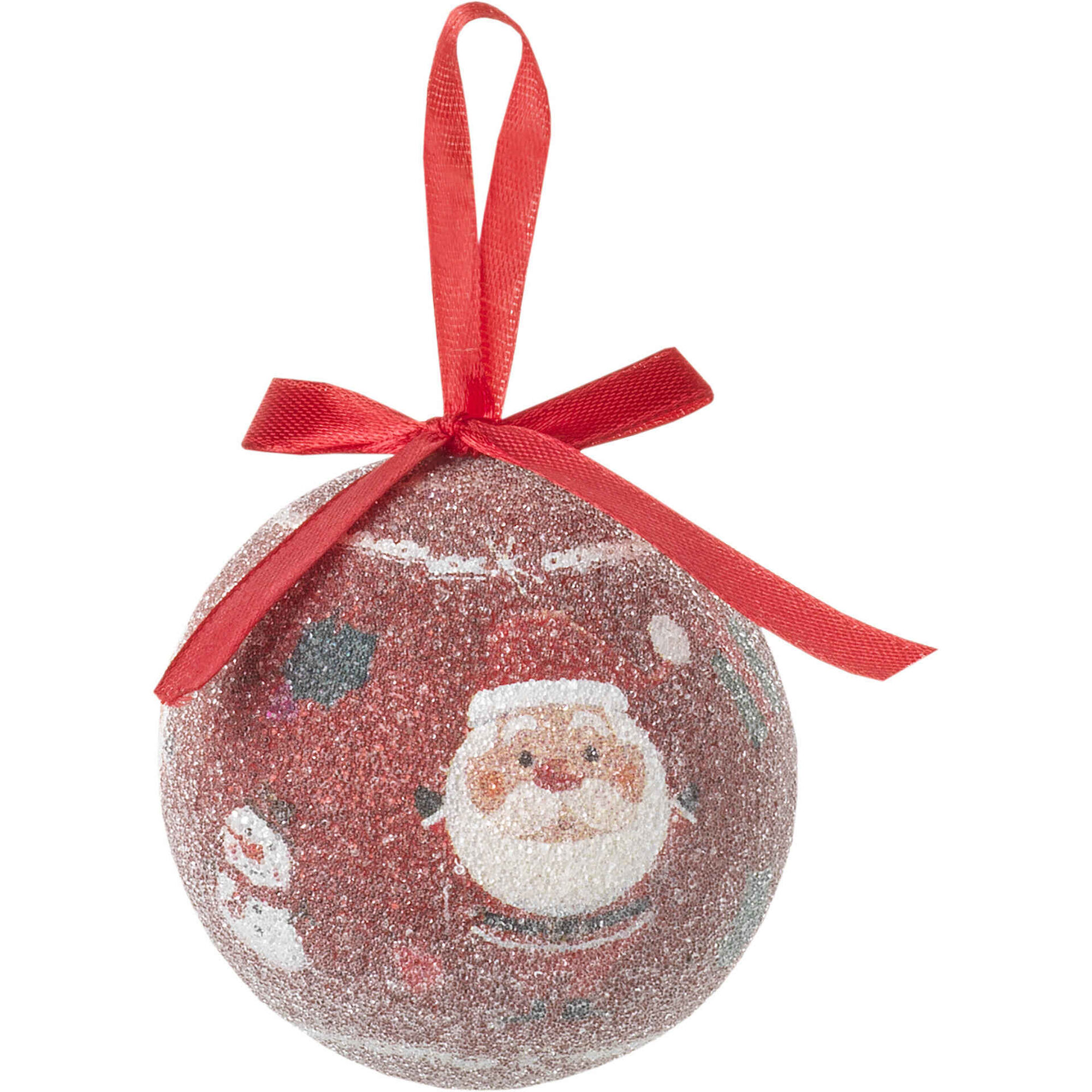 Conjunto 3 Bolas Efeito Açúcar 7,8cm Vermelho