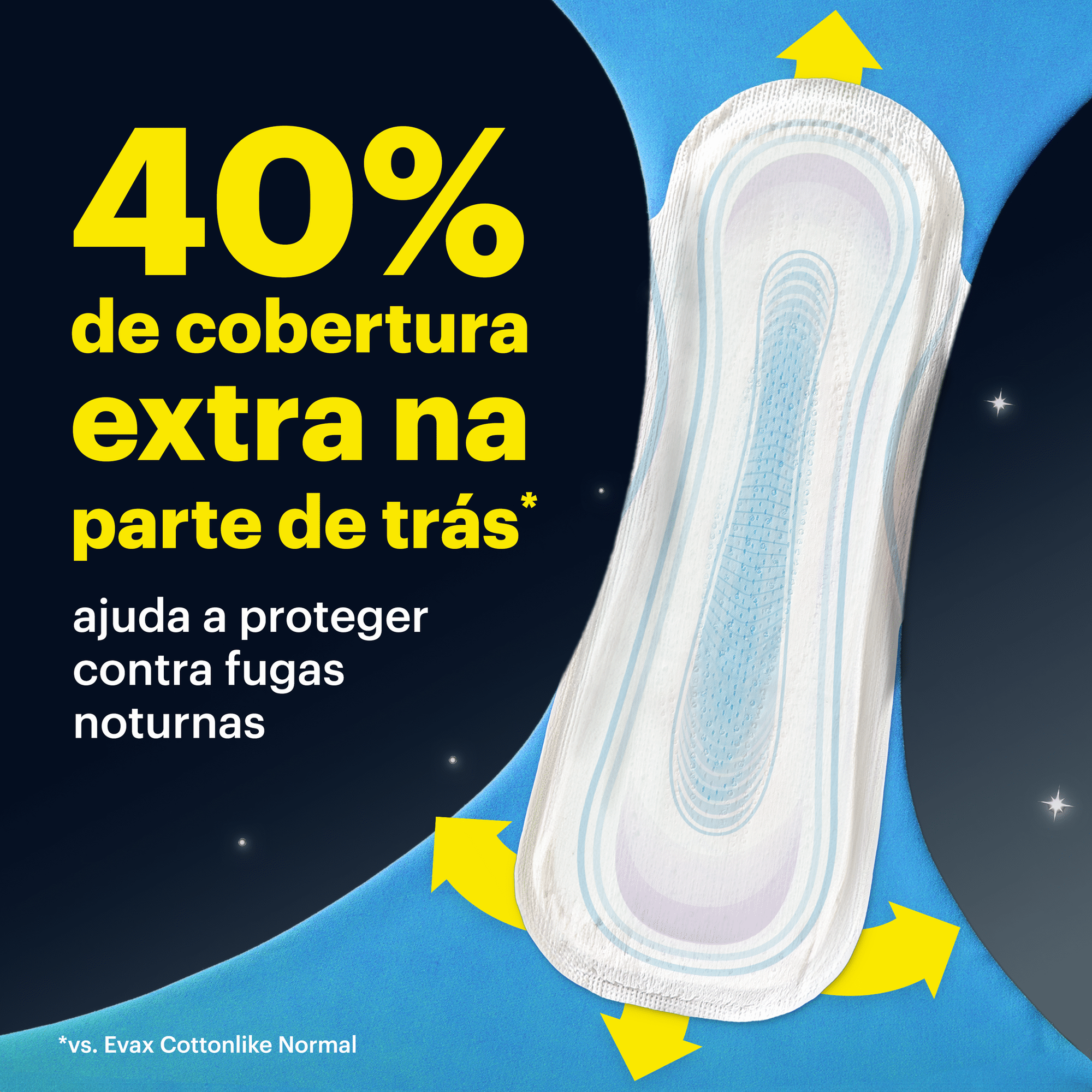 Pensos Higi&eacute;nicos Cottonlike Noite com Abas Evax
