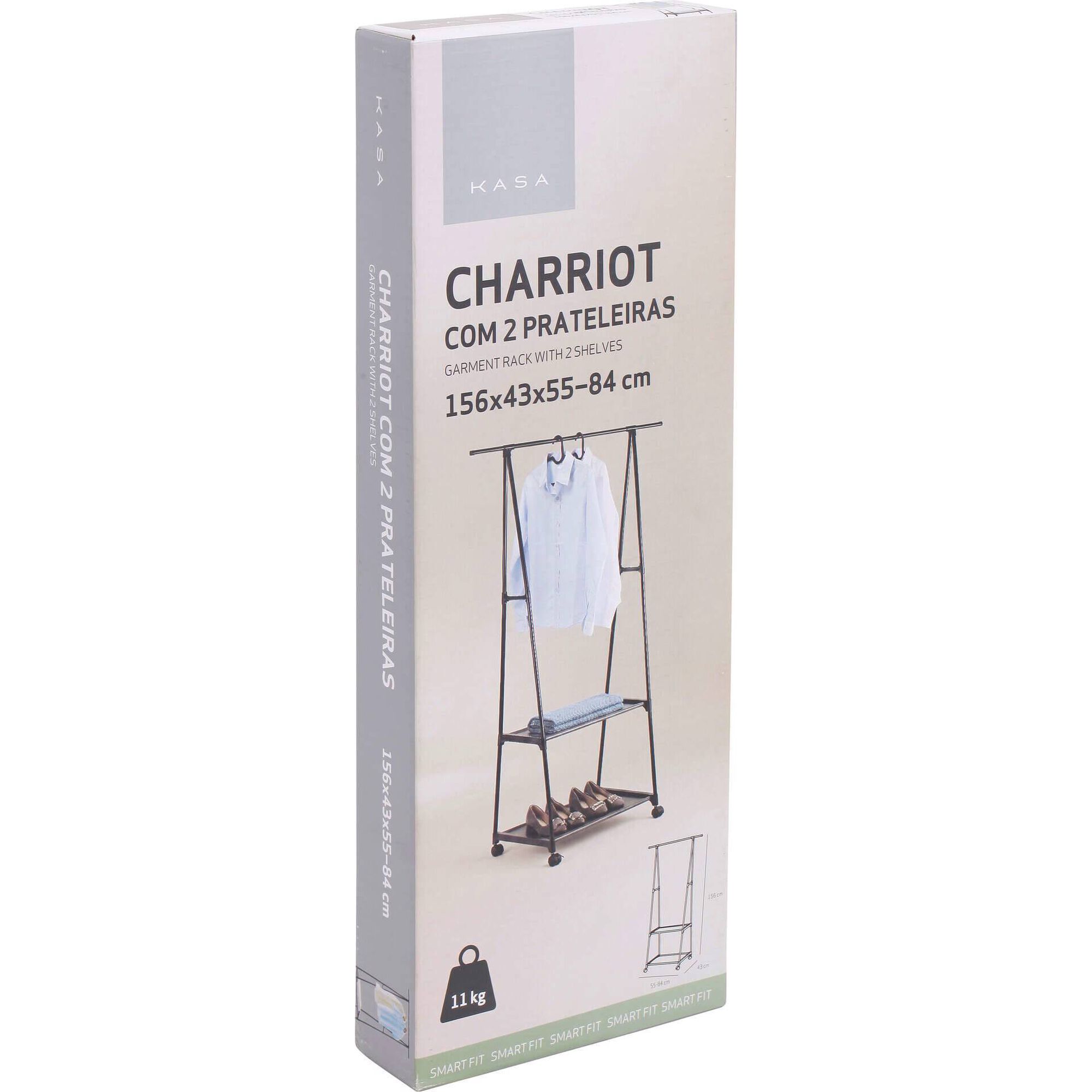 Charriot com 2 Prateleiras Kasa
