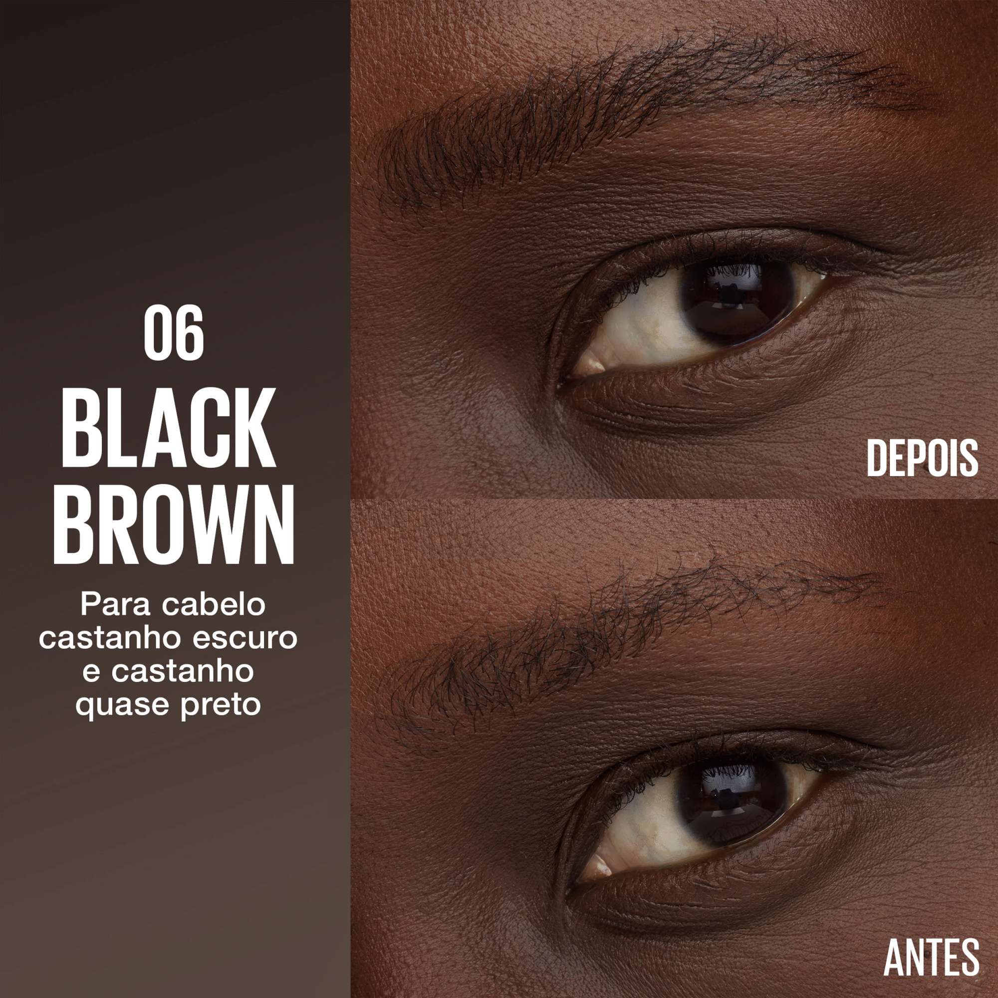 M&aacute;scara de Sobrancelhas Brow Insert 6 Black Brown Maybelline New York