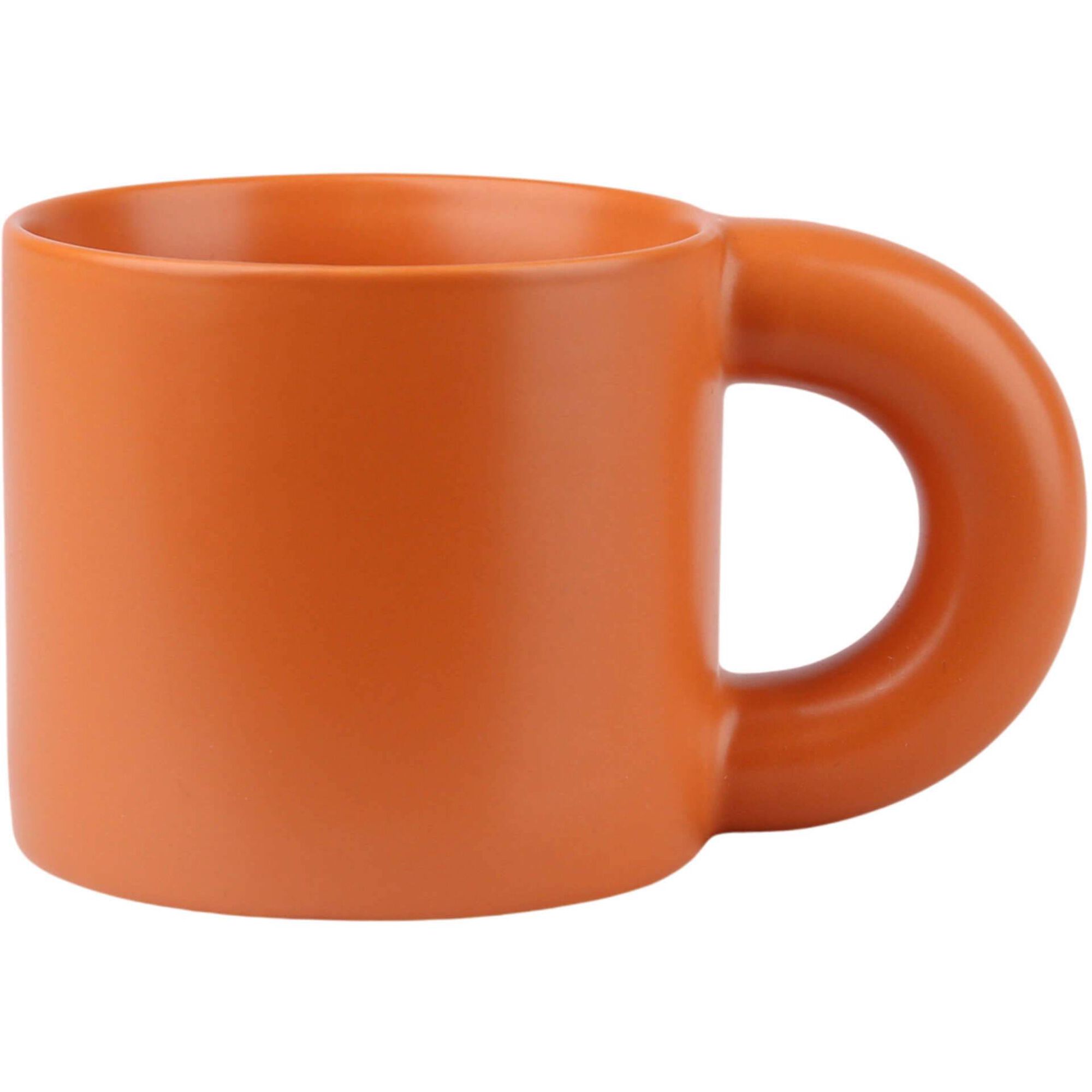 Caneca com Asa Grossa 330ml Laranja Casa em Flor Kasa