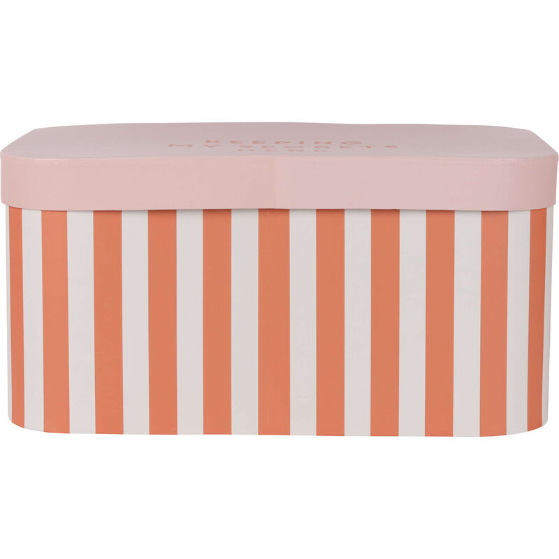 Caixa Riscas Largas Rosa 38,5x26,5x19cm Kasa