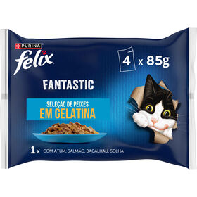 Comida Húmida para Gato Fantastic Seleção Peixes em Gelatina