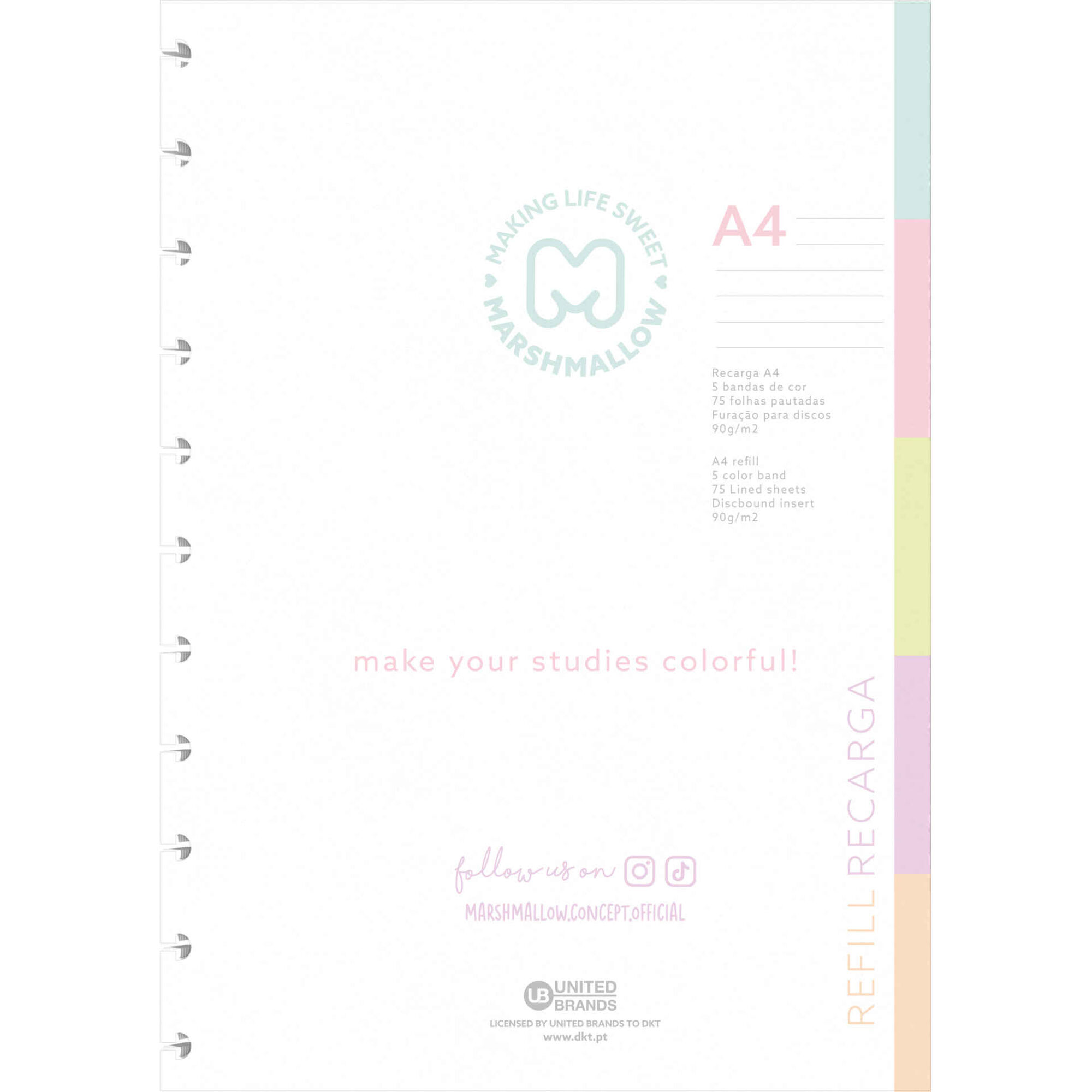 Recarga Papel A4 Pautado para Caderno Smart