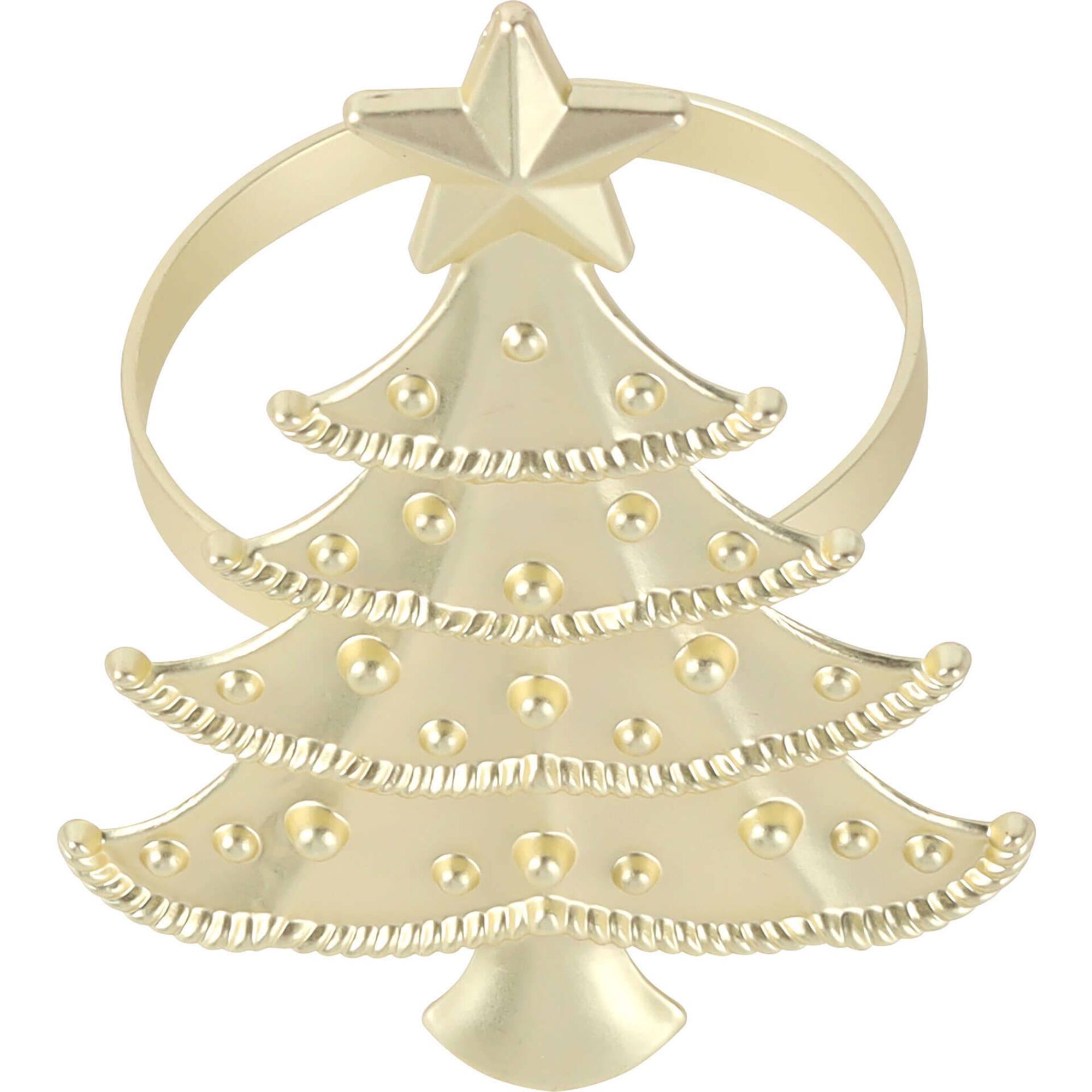 Argola Guardanapo Dourada Árvore