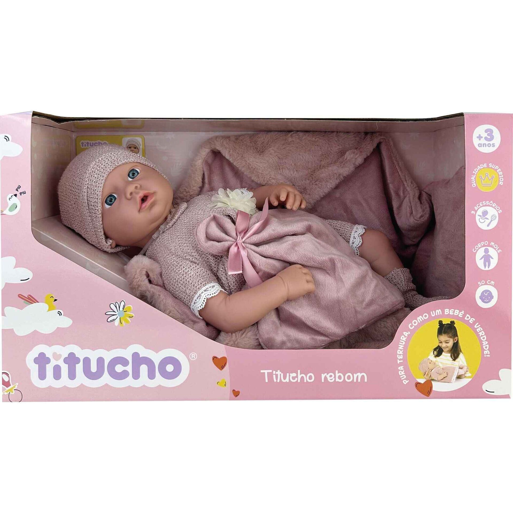 Zoko Titucho - Beb&eacute; Reborn 50cm com Acess&oacute;rios