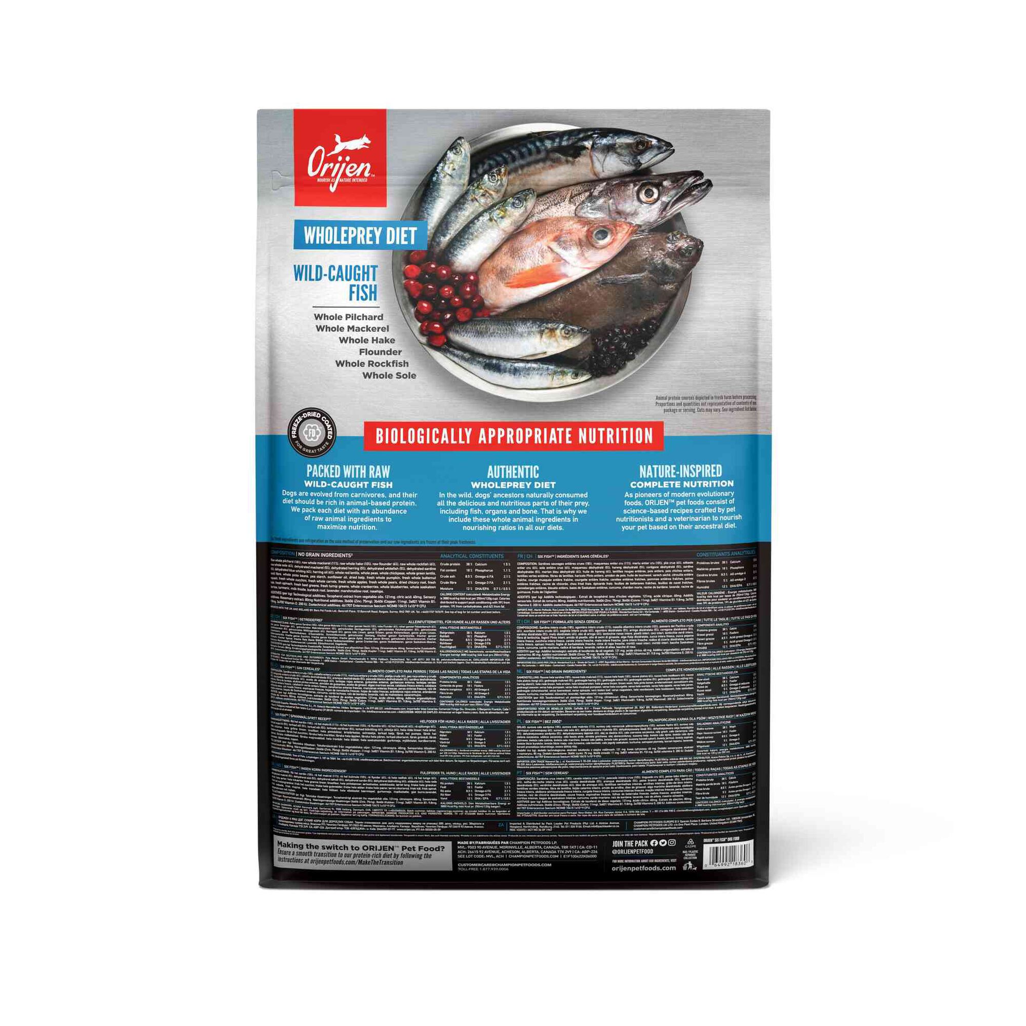 Ra&ccedil;&atilde;o para C&atilde;o Adulto Peixe Orijen