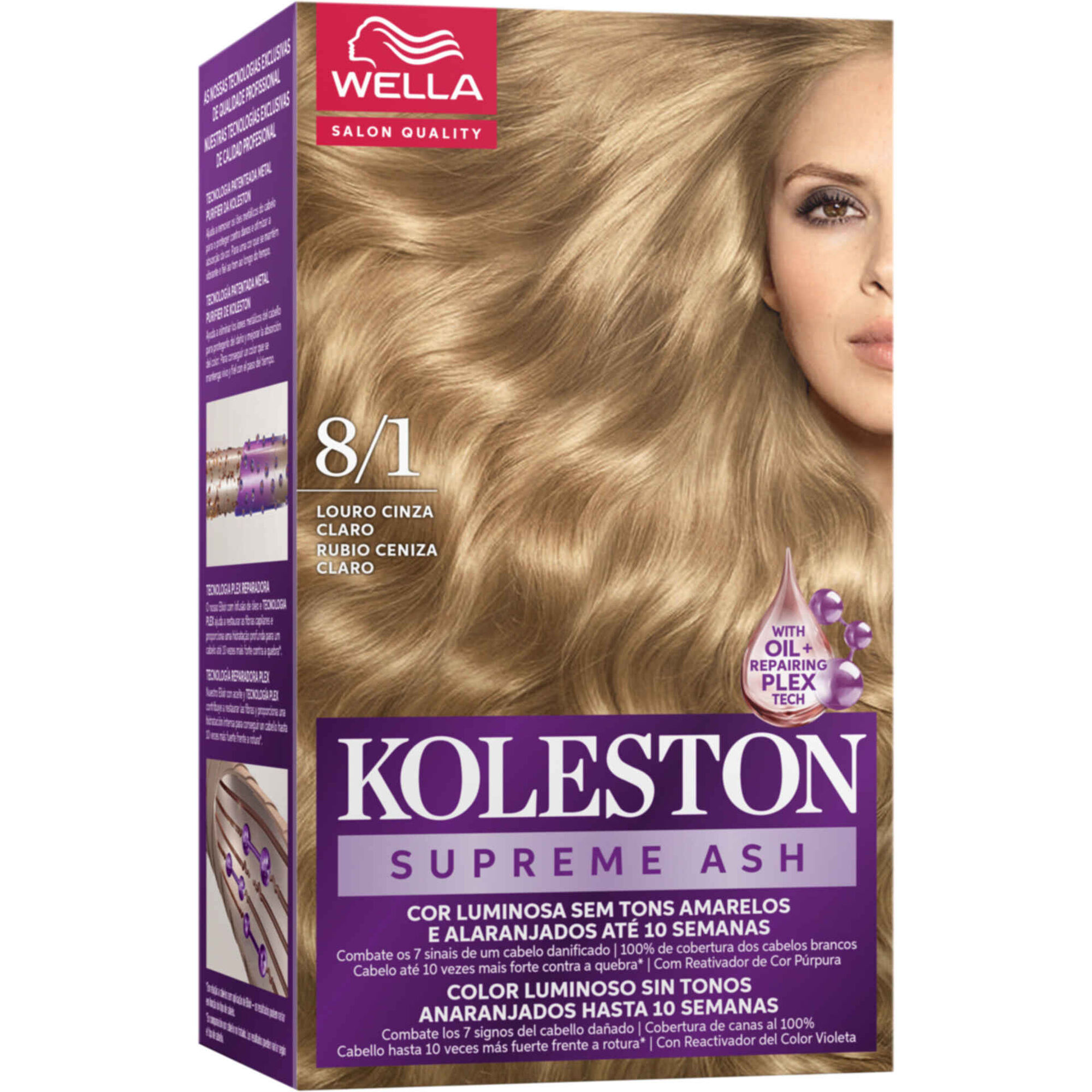 Colora&ccedil;&atilde;o Permanente Louro Cinza Claro 8.1 Koleston