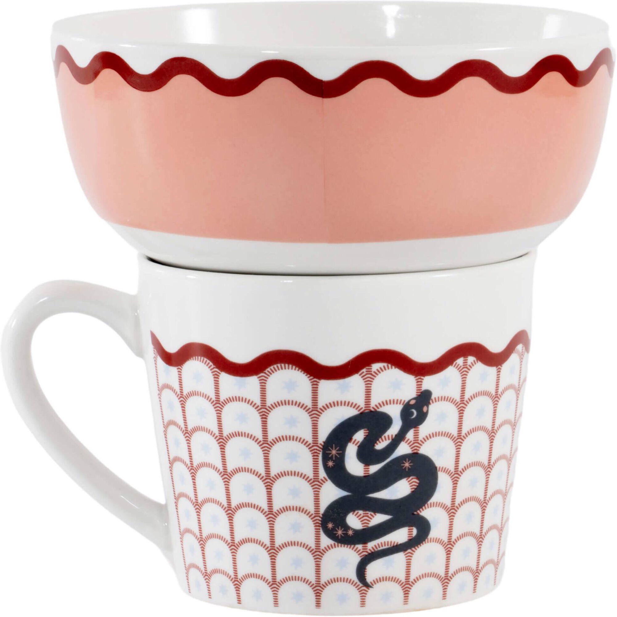 Conjunto Caneca 350ml e Taça 500ml Serpente Cosmos