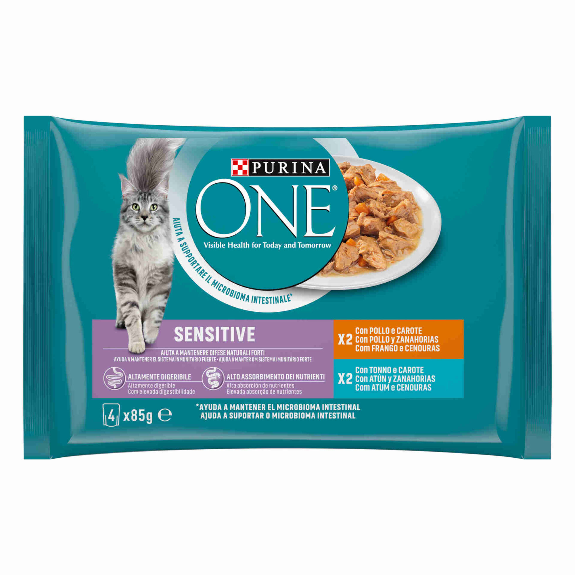 Comida Húmida para Gato Adulto Sensitive Frango e Atum