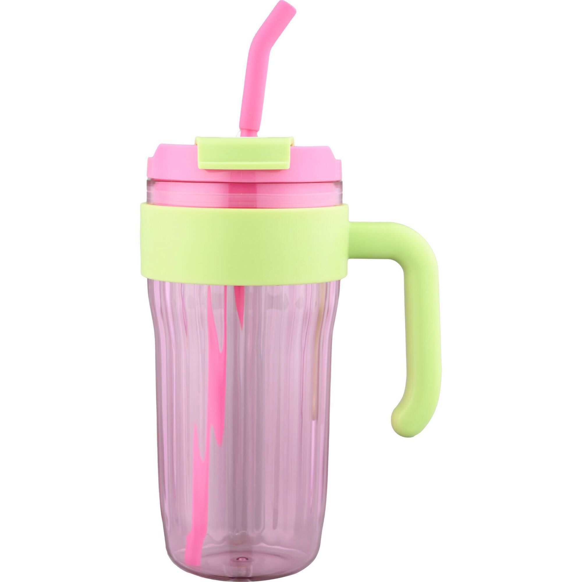 Caneca Strips 850ml Rosa e Verde