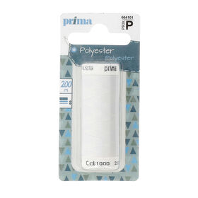 Linha Poli&eacute;ster 200m Branco Prima