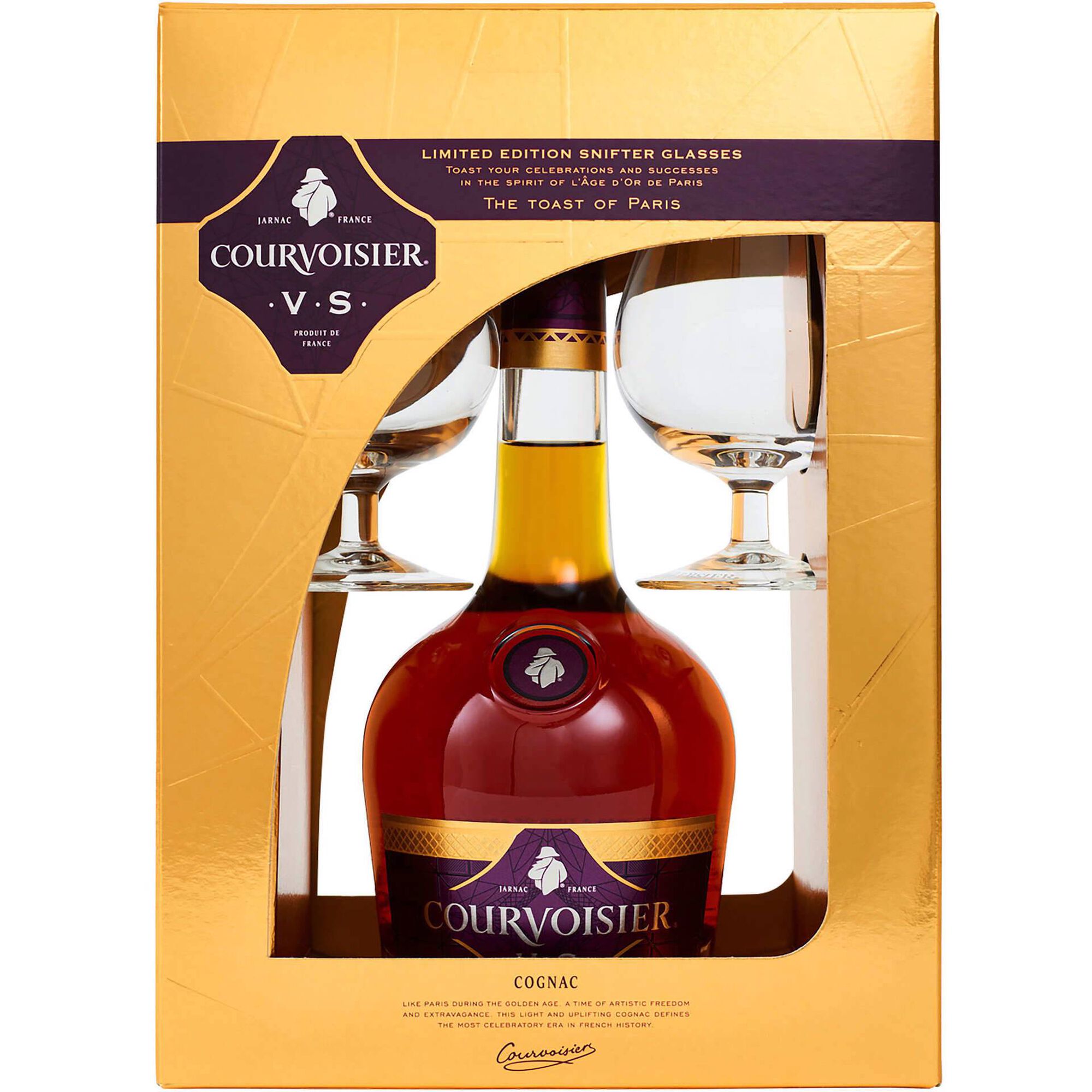 Cognac Courvoisier VS com Copos