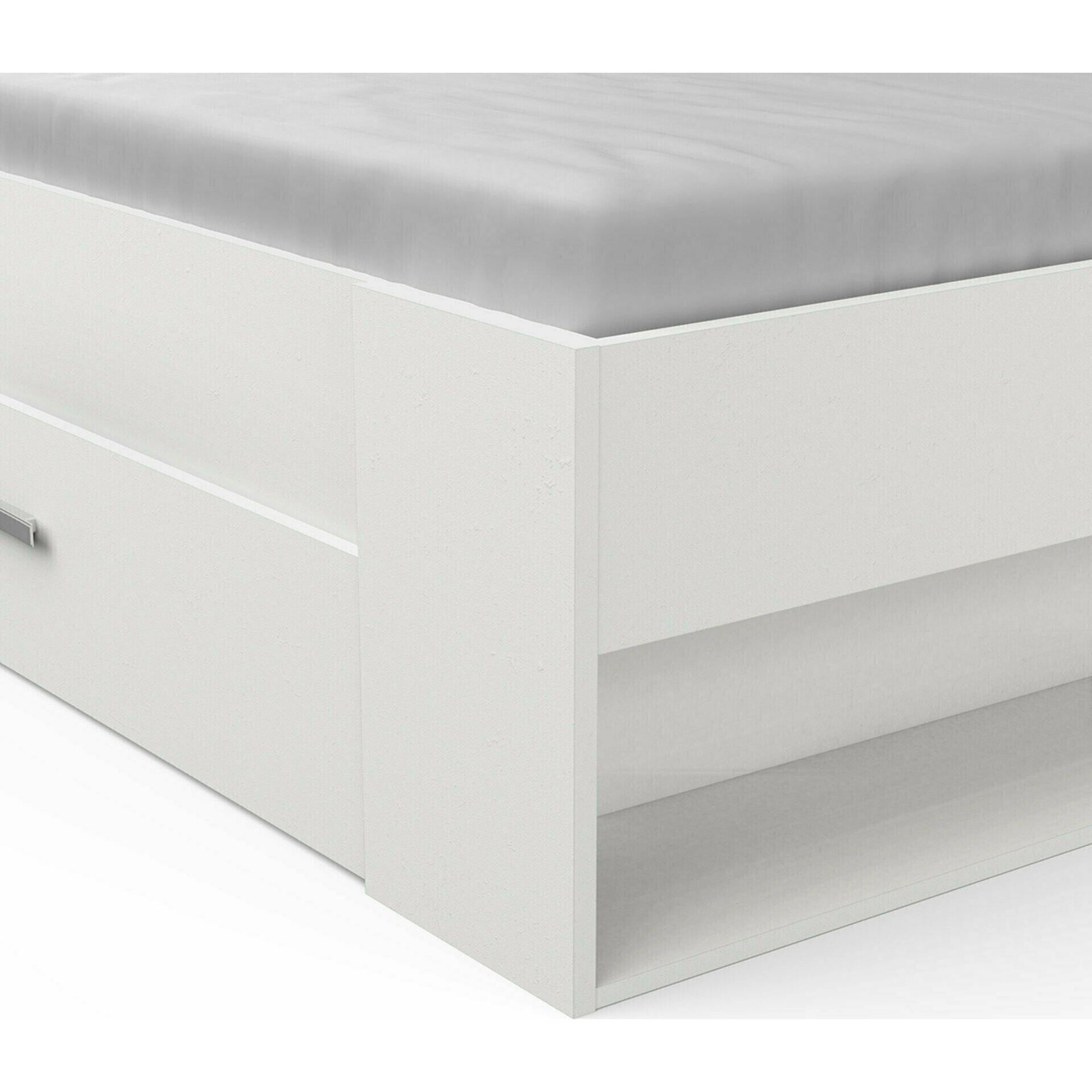 Cama Casal 169x227x74cm Branca Pocket