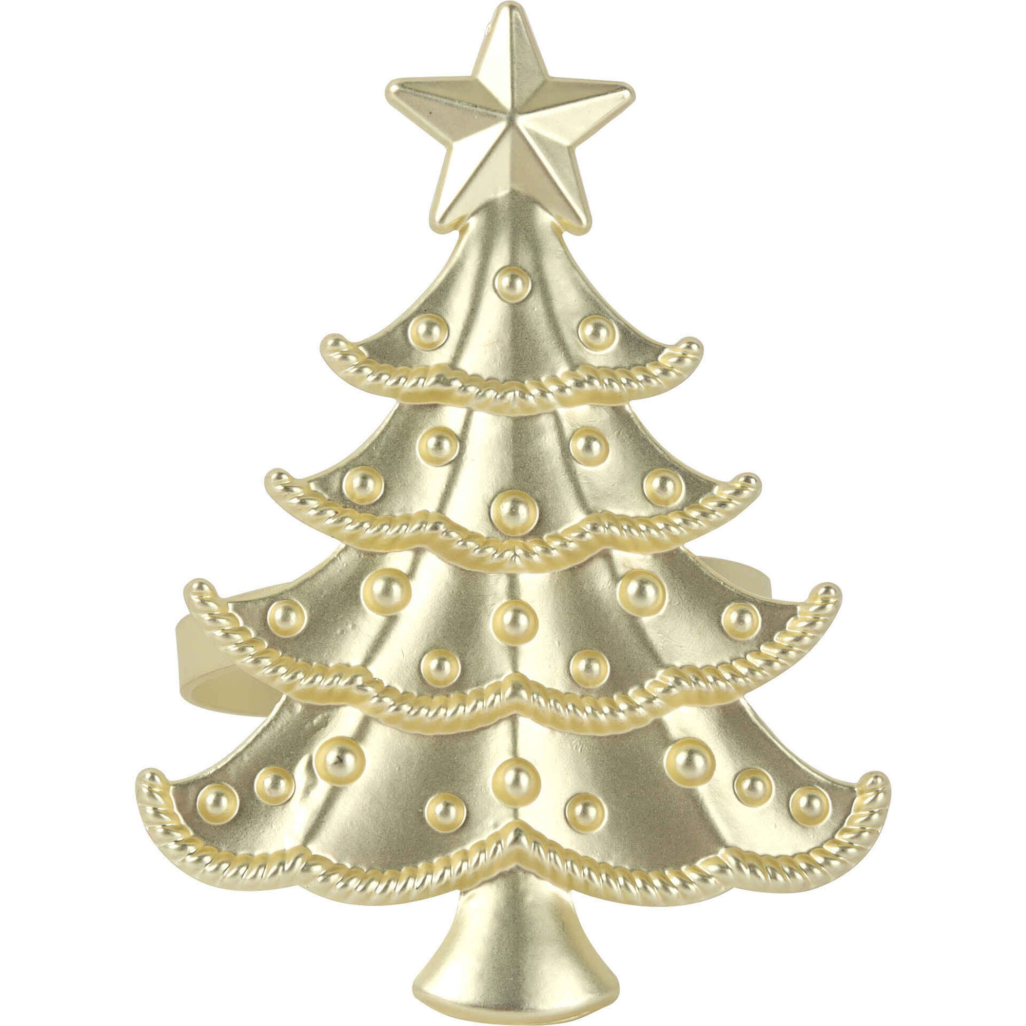 Argola Guardanapo Dourada Árvore