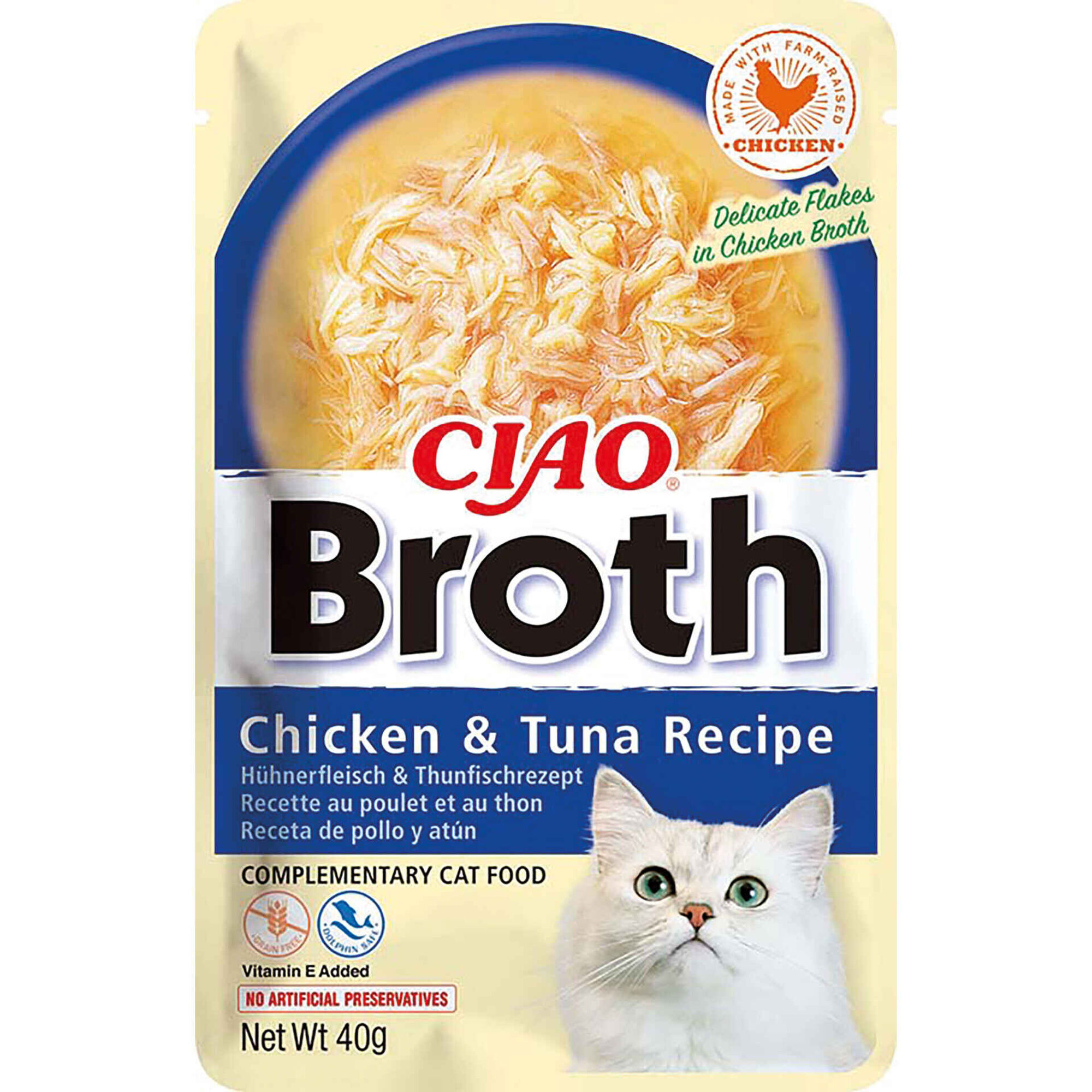 Snack para Gato Broth Frango e Atum
