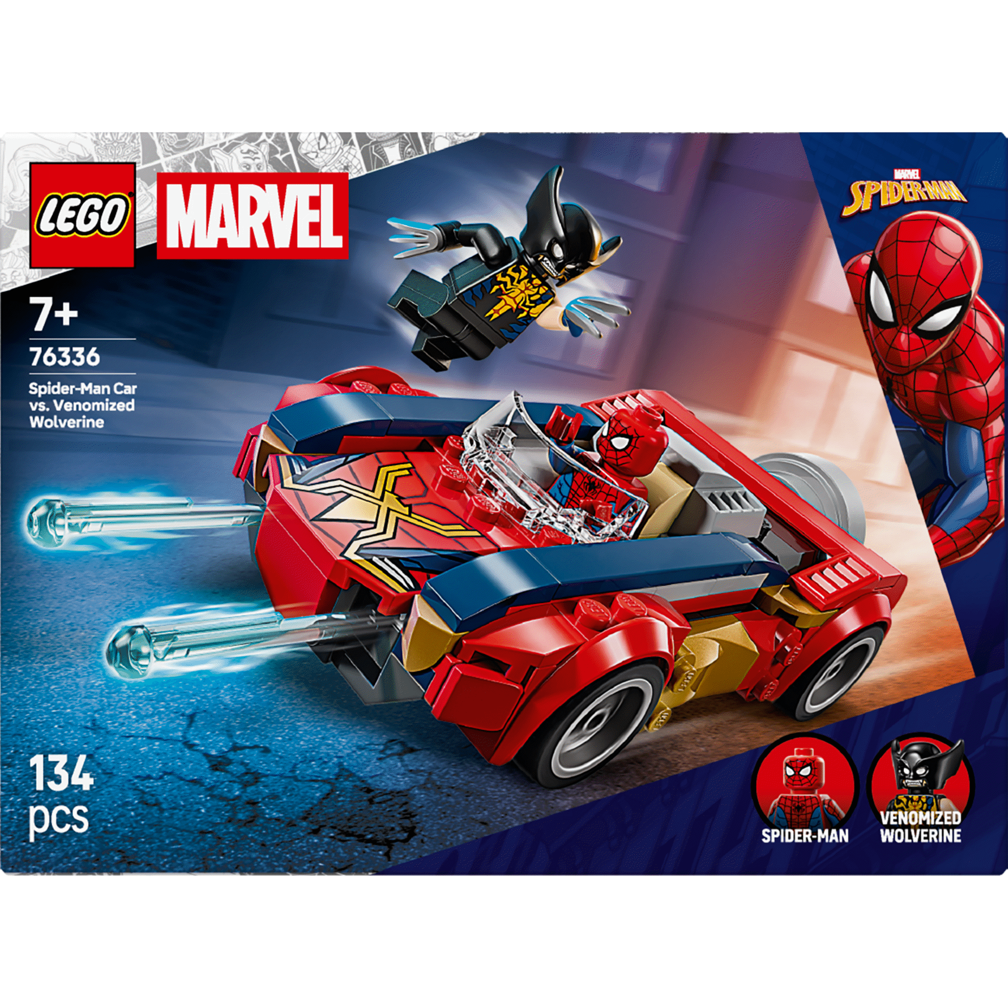 LEGO Marvel - Carro do Spider-Man contra Wolverine Venomizado - 76336