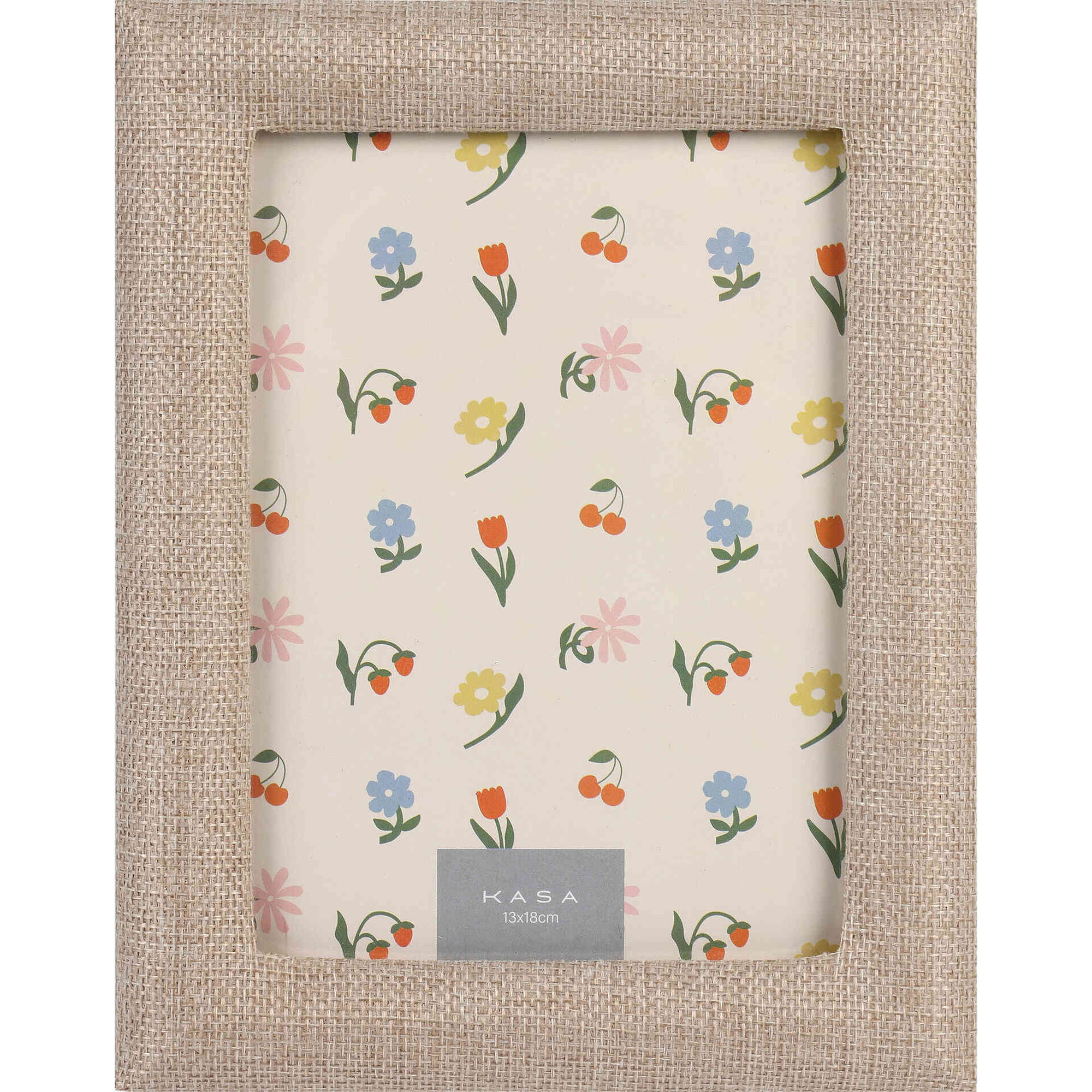 Moldura 13x18cm Tecido Bege Kasa