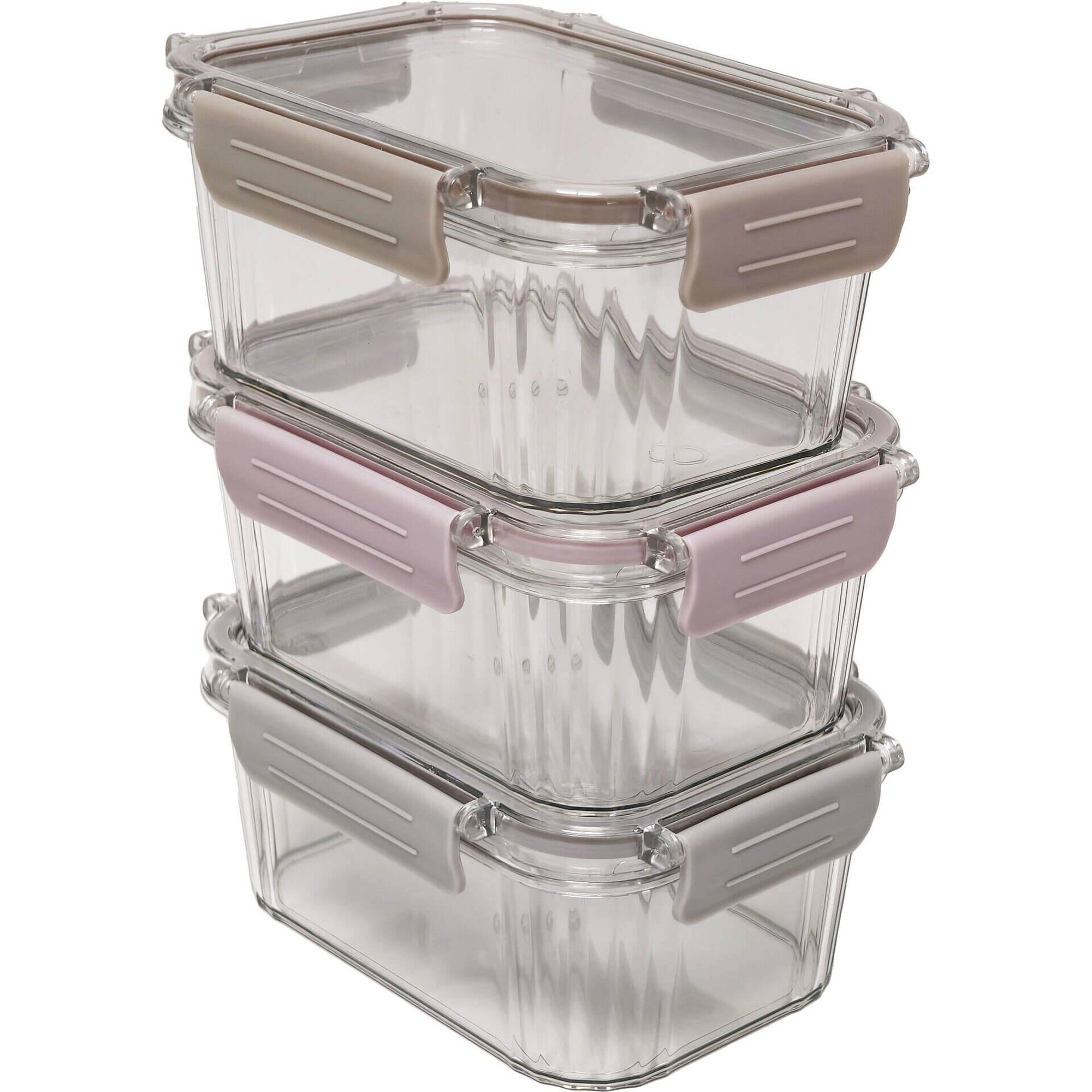 Conjunto 3 Caixas com Fecho 450ml Kasa