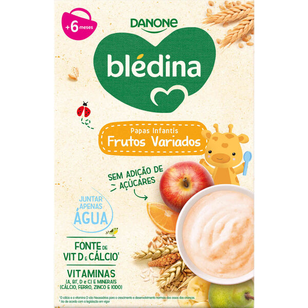 Papa Infantil Farinha Láctea Frutos Variados +6M Blédina